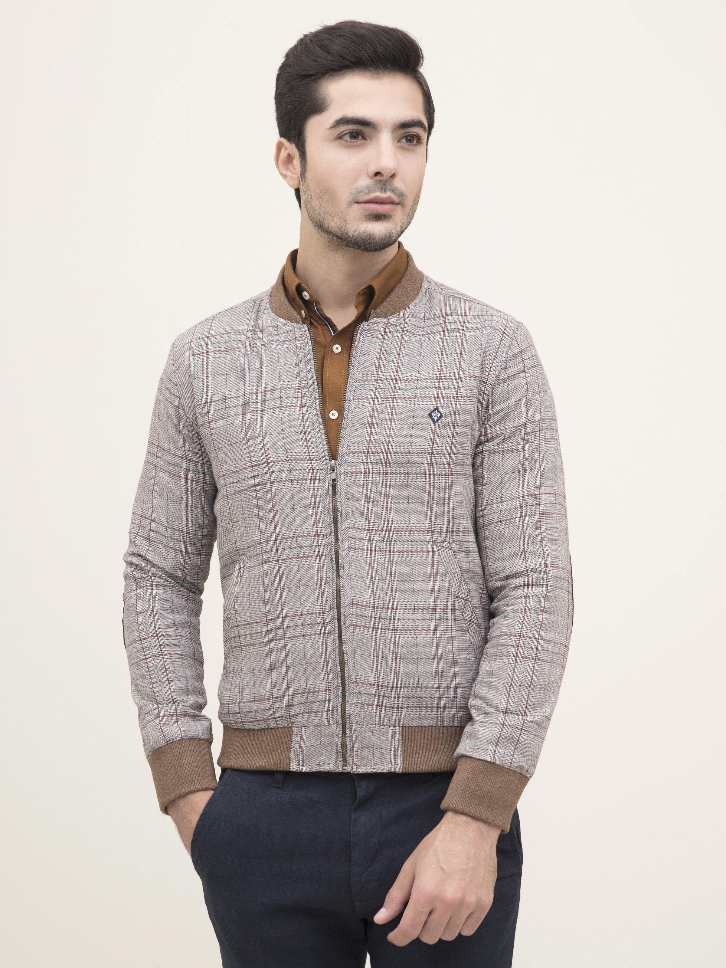 RIB BAN JACKET FULL SLEEVE LIGHT KHAKI