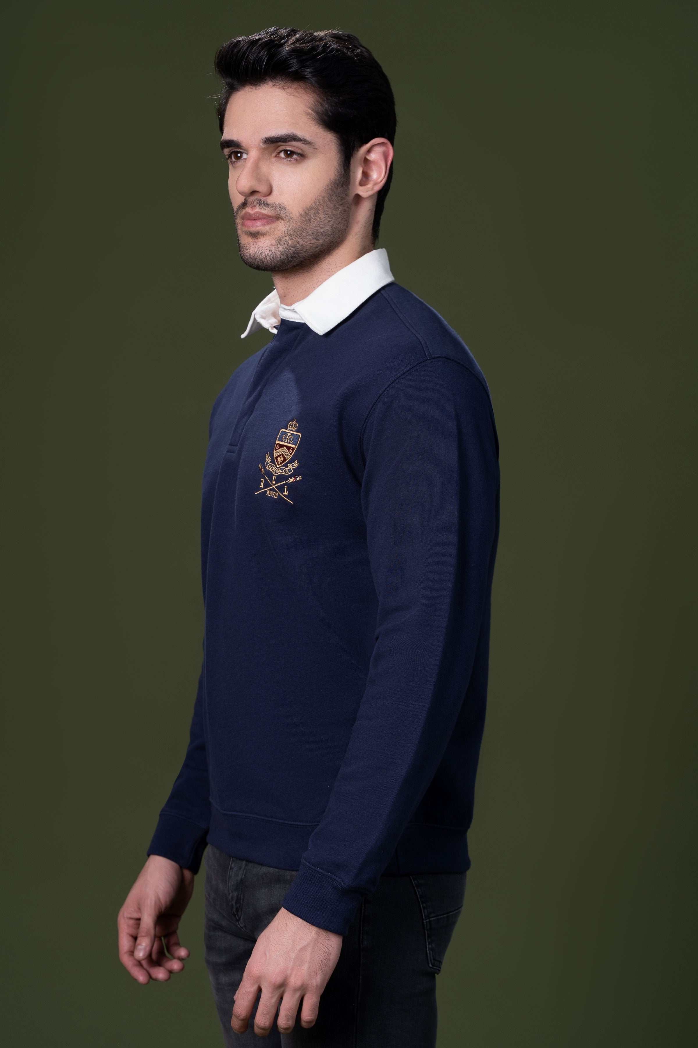 RUGBY POLO SHIRT NAVY - Image 3