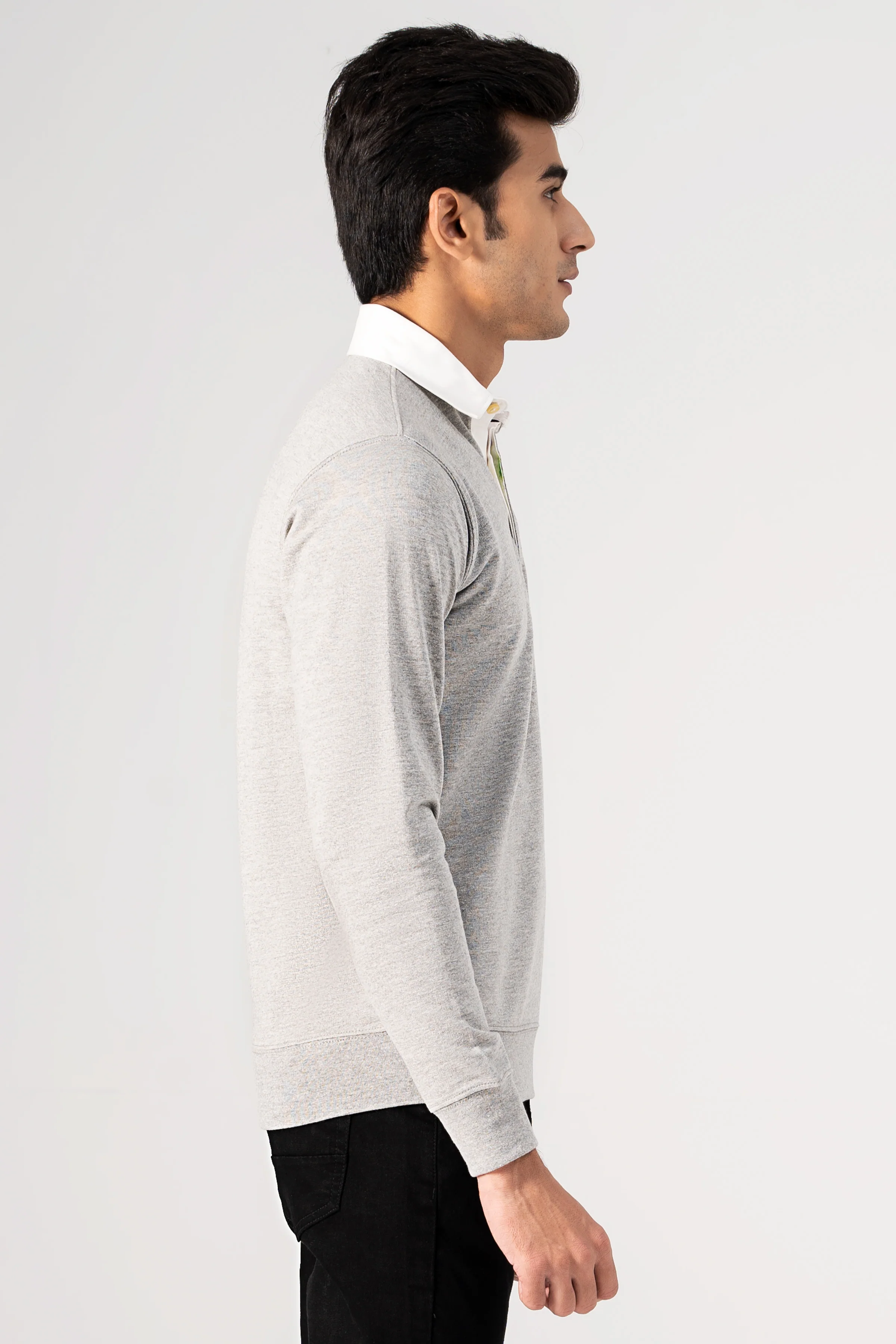 RUGBY  SWEAT SHIRT HEATHER GREY - Image 3