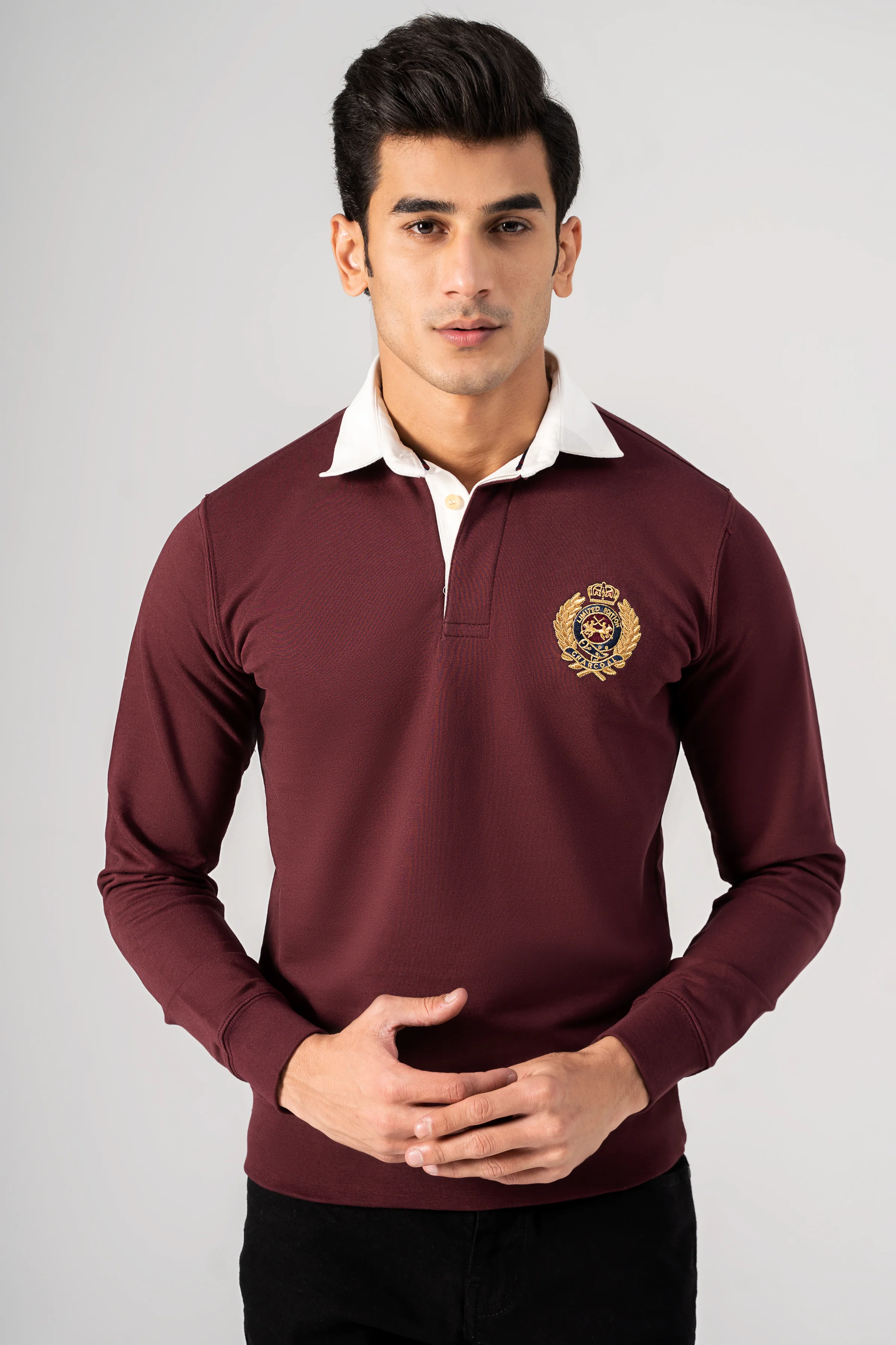 RUGBY SWEAT SHIRT MAROON - Image 2