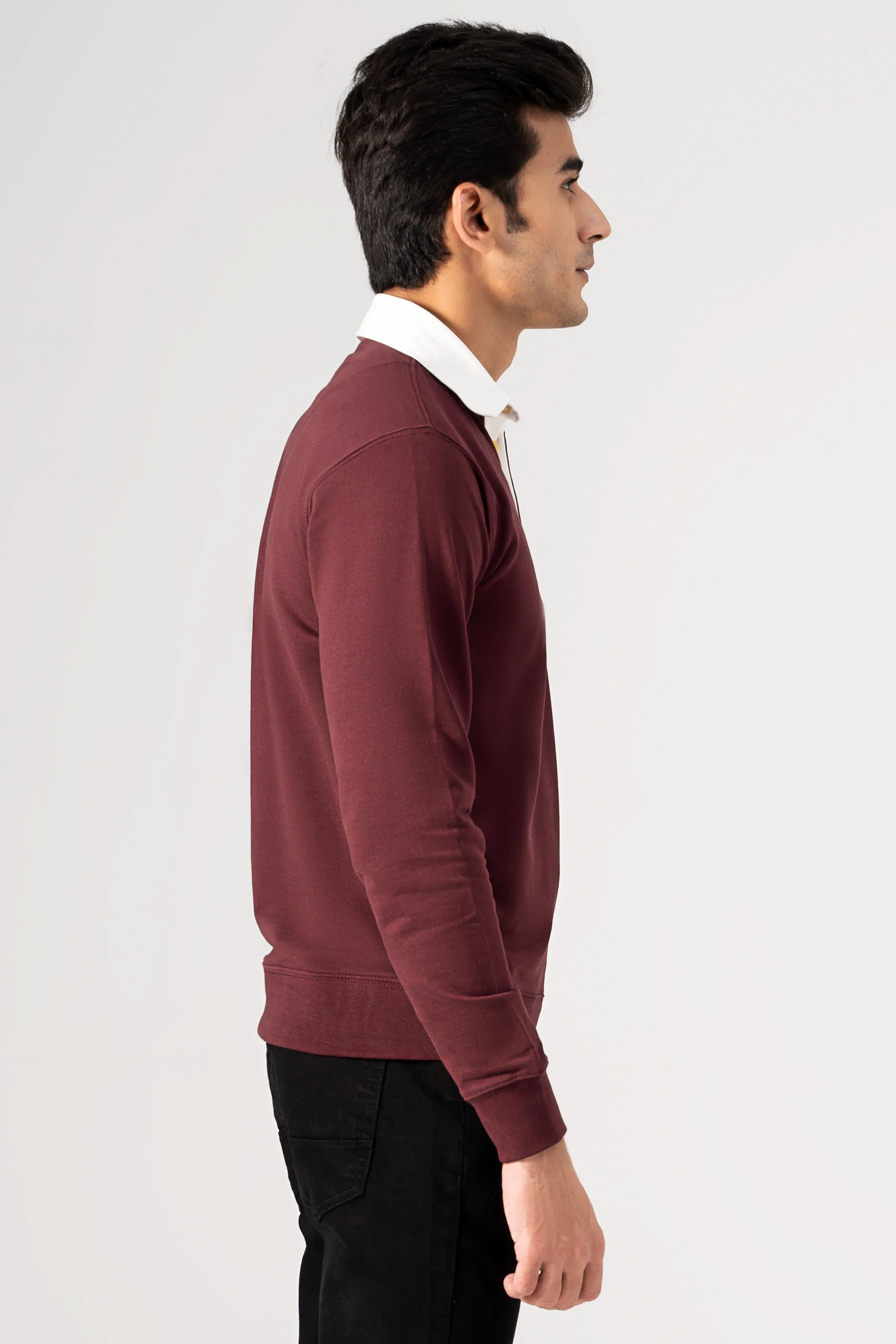 RUGBY SWEAT SHIRT MAROON - Image 3