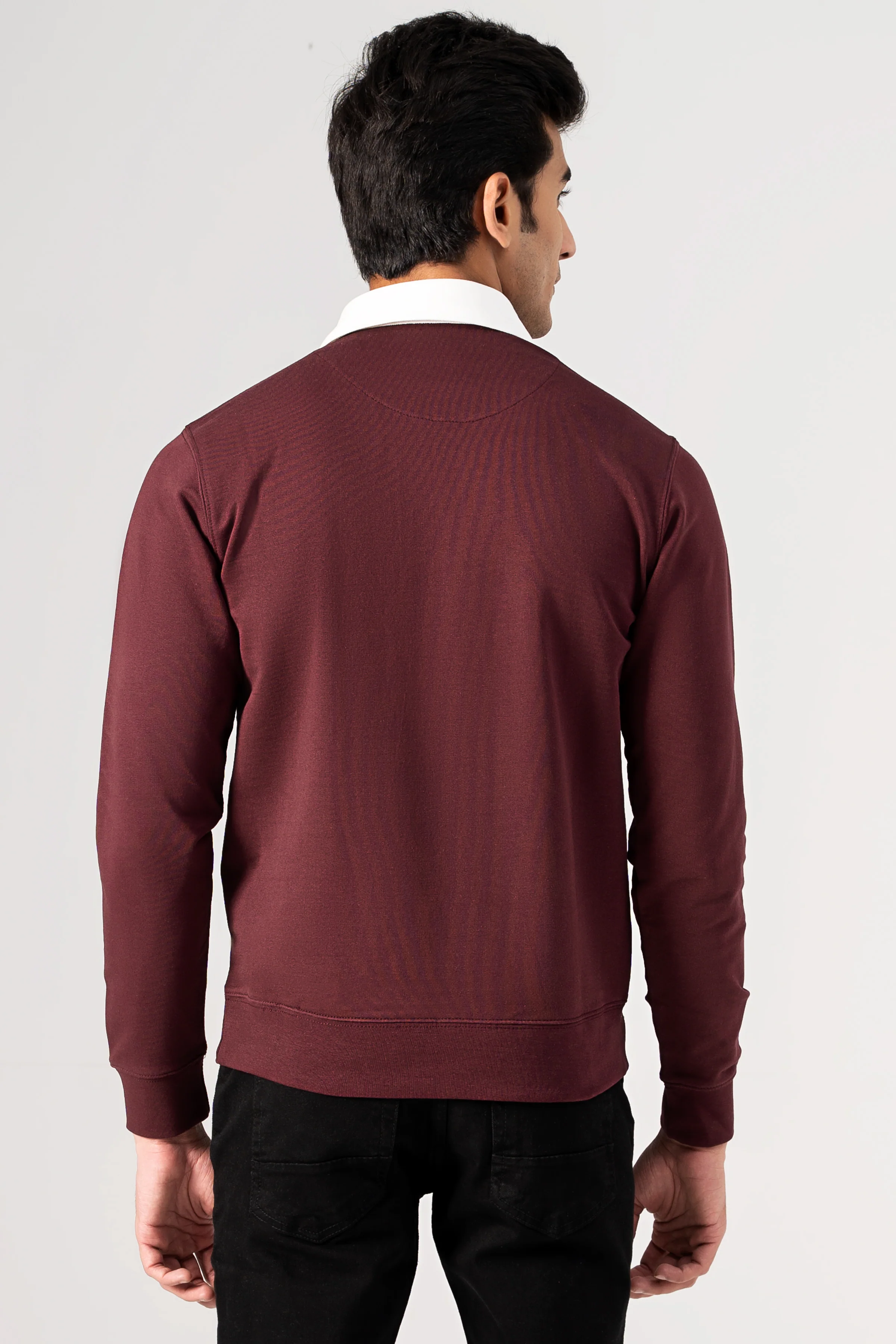 RUGBY SWEAT SHIRT MAROON - Image 4