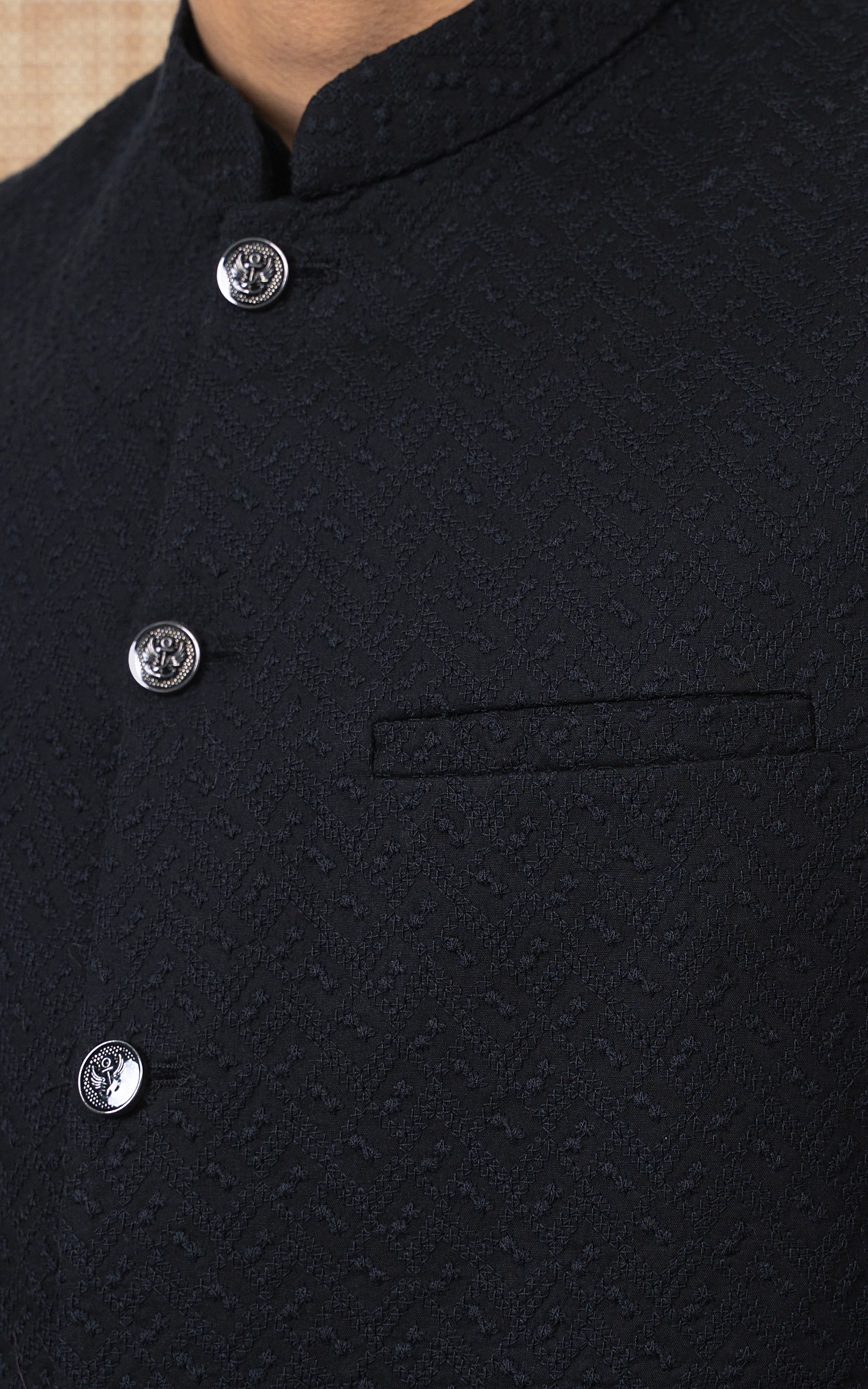 SCHIFFLI EMBROIDERED W/C -SIGNATURE COLLECTION BLACK - Image 5