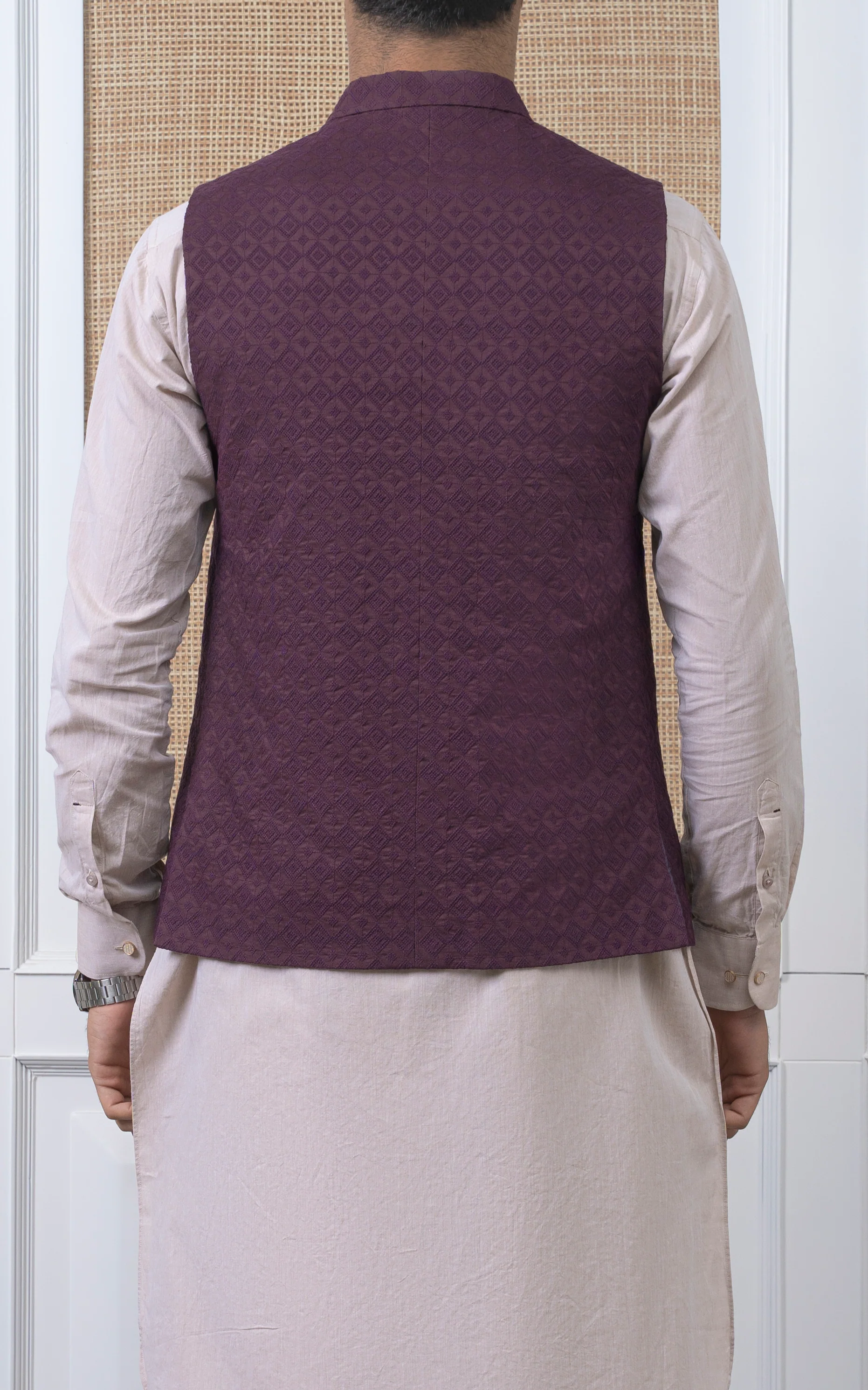 SCHIFFLI EMBROIDERED W/C -SIGNATURE COLLECTION BURGUNDY - Image 3