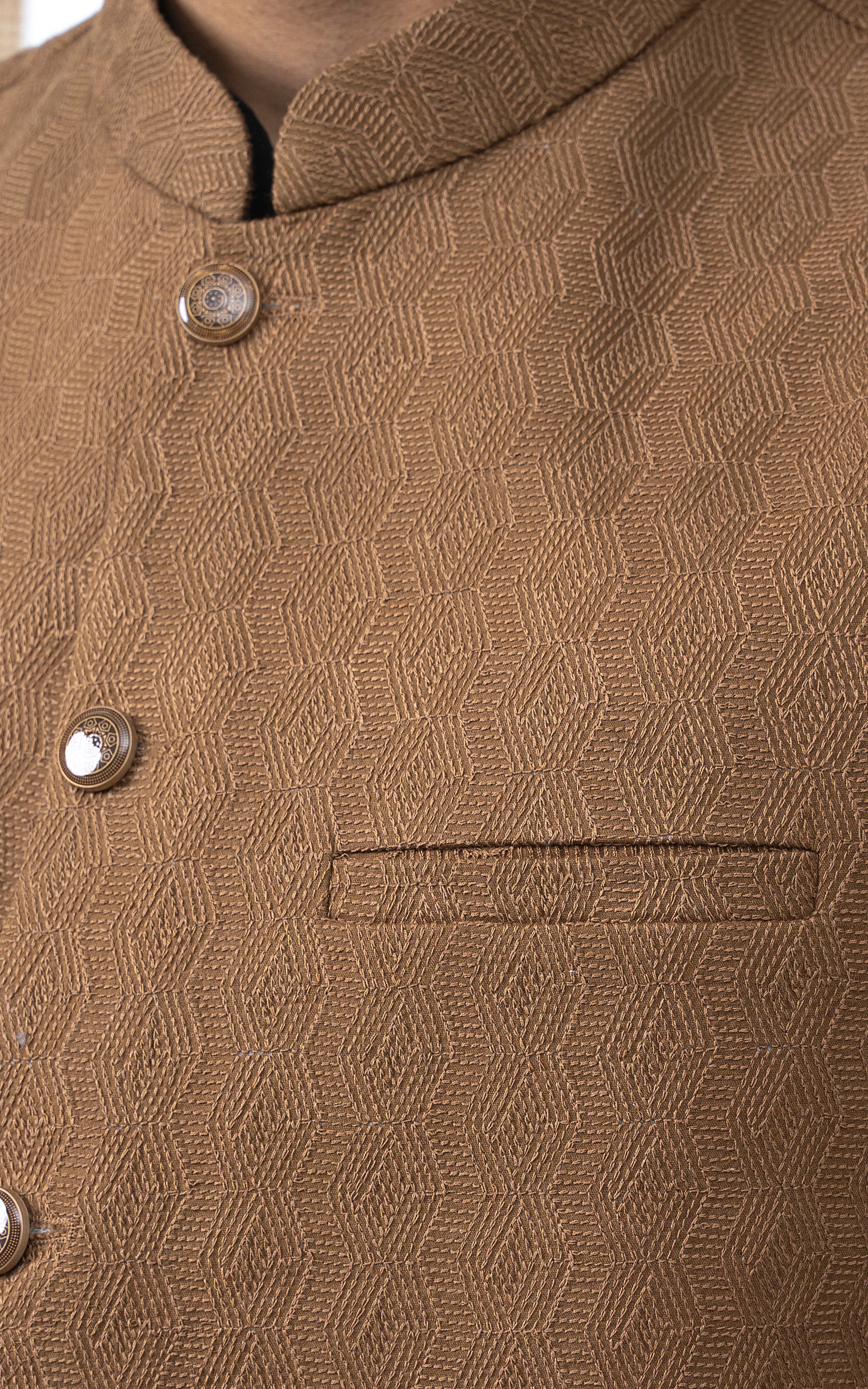 SCHIFFLI EMBROIDERED W/C -SIGNATURE COLLECTION MUSTARD - Image 3