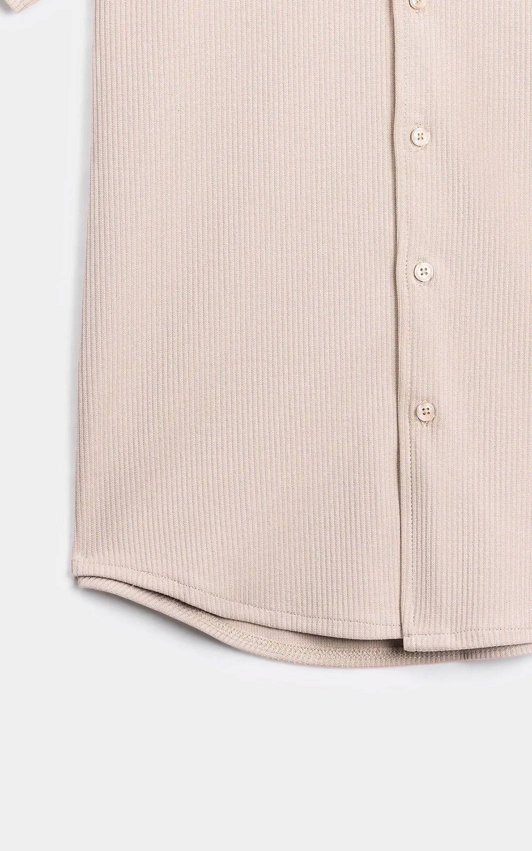 SELF JACQUARD STRIPED CASUAL SHIRT BEIGE - Image 7