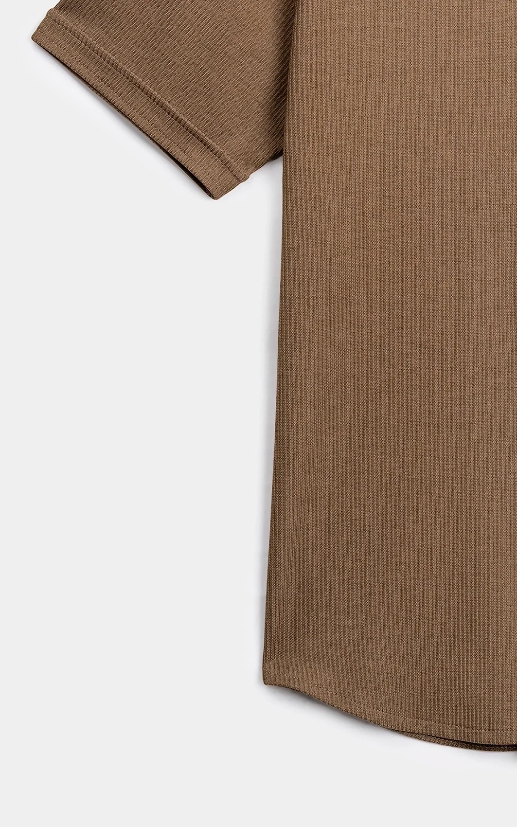 SELF JACQUARD STRIPED SMART FIT SHIRT BROWN - Image 6