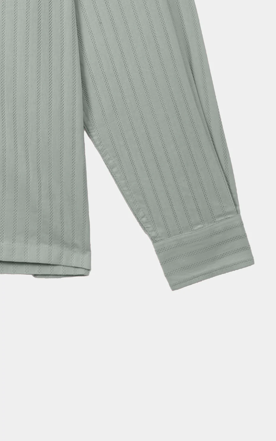 SELF TEXTURED JACQUARD CASUAL SHIRT LIGHT GREEN - Image 3