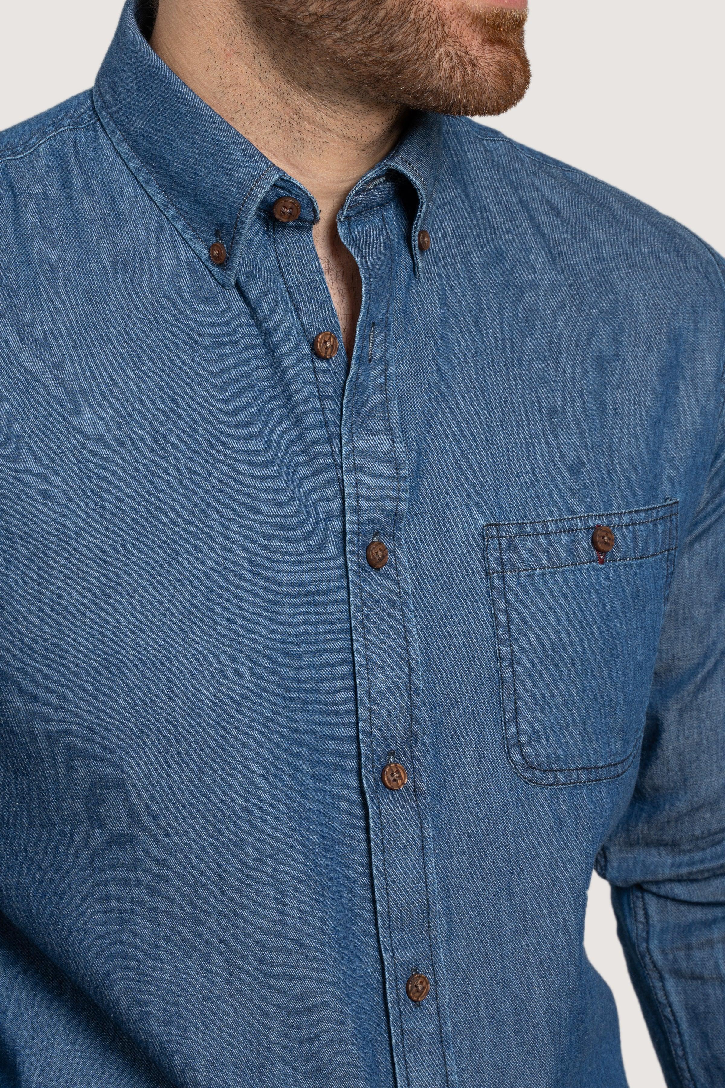 SEMI CASUAL DENIM SHIRT LIGHT BLUE - Image 3