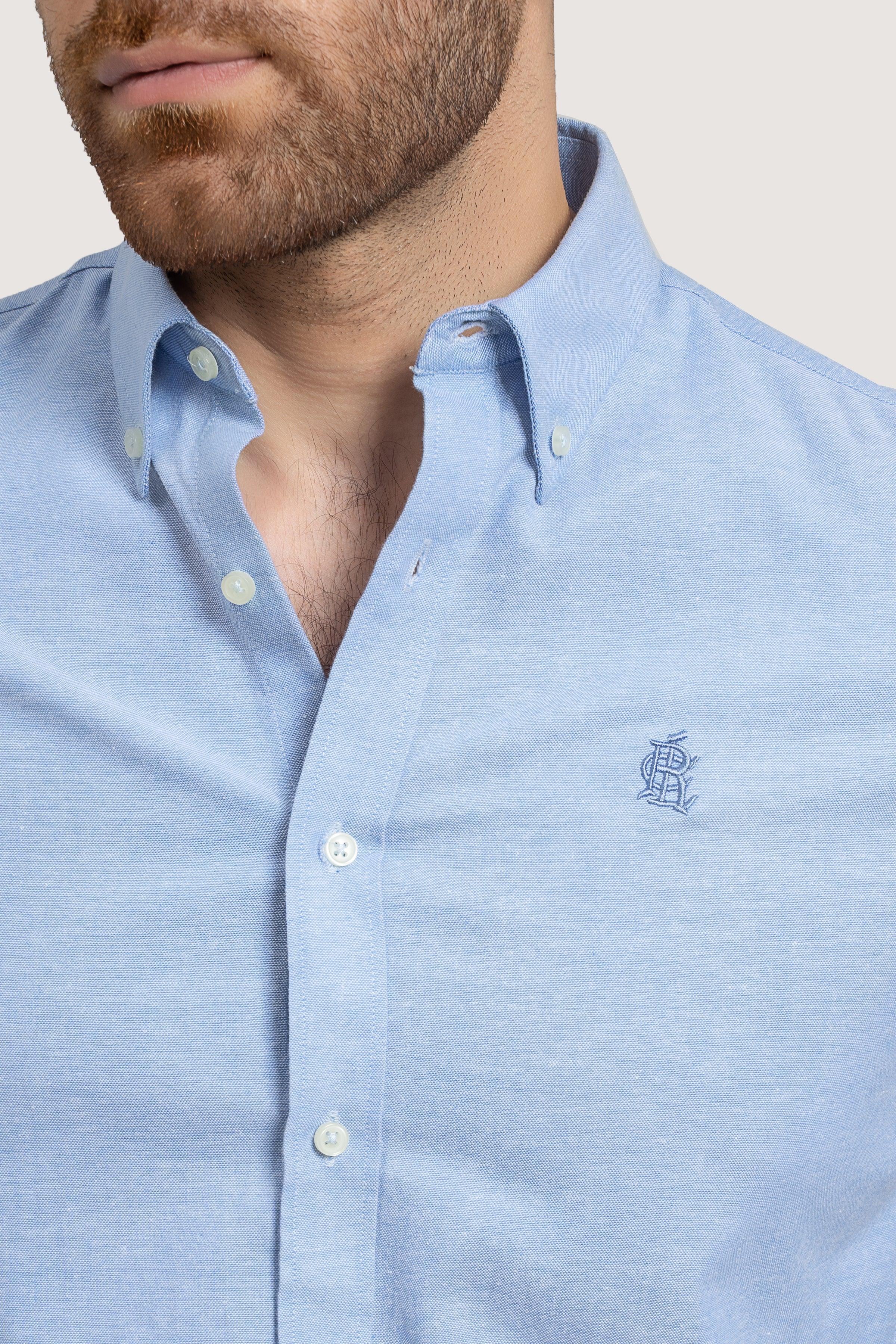 SEMI CASUAL OXFORD LIGHT BLUE SHIRT - Image 4