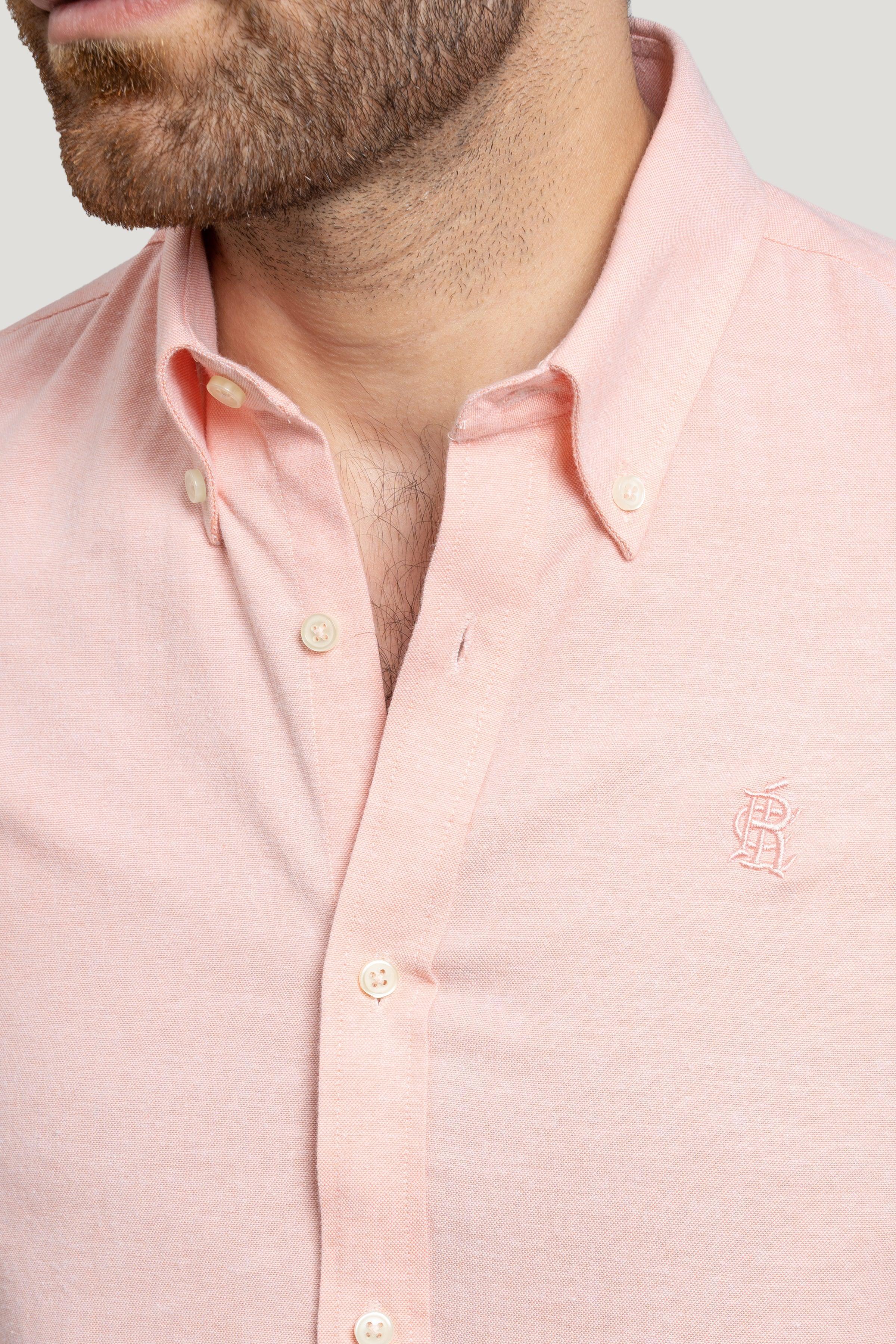 SEMI CASUAL OXFORD PEACH SHIRT - Image 3