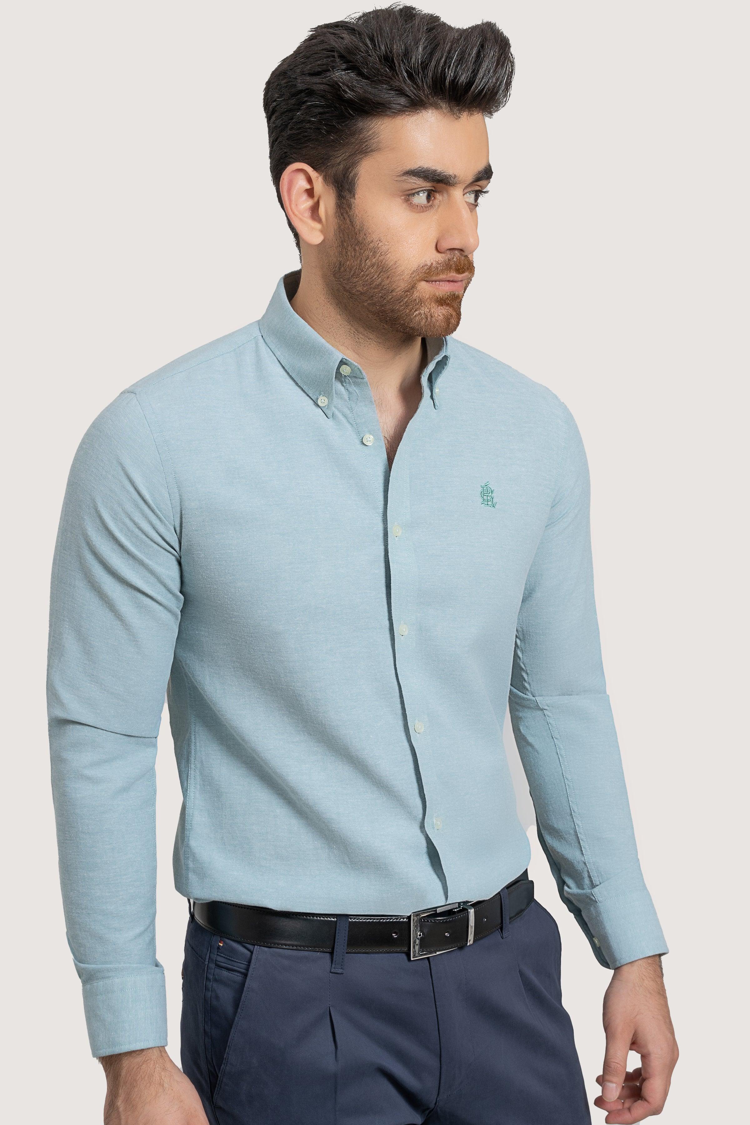 SEMI CASUAL OXFORD SEE GREEN SHIRT