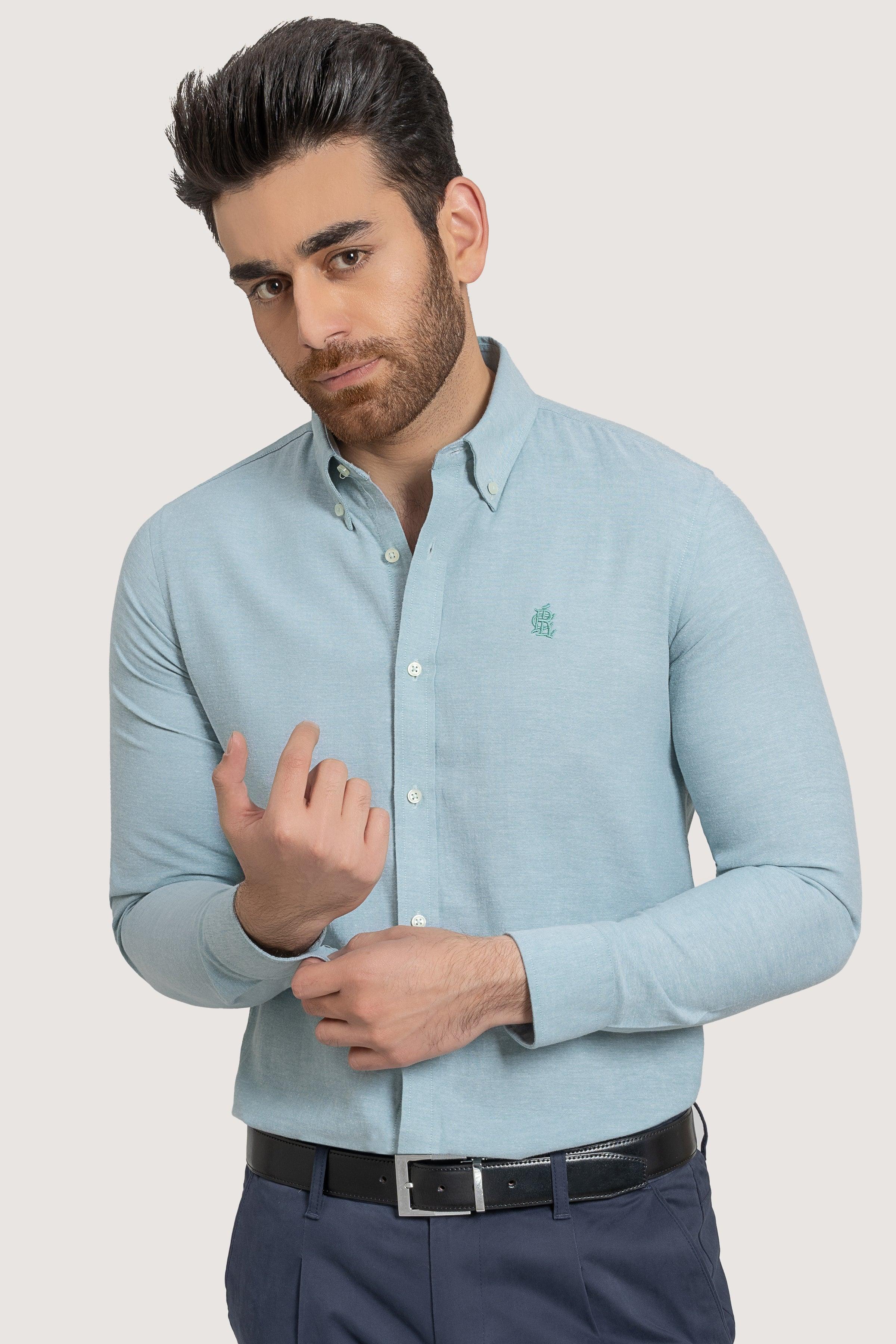 SEMI CASUAL OXFORD SEE GREEN SHIRT - Image 2