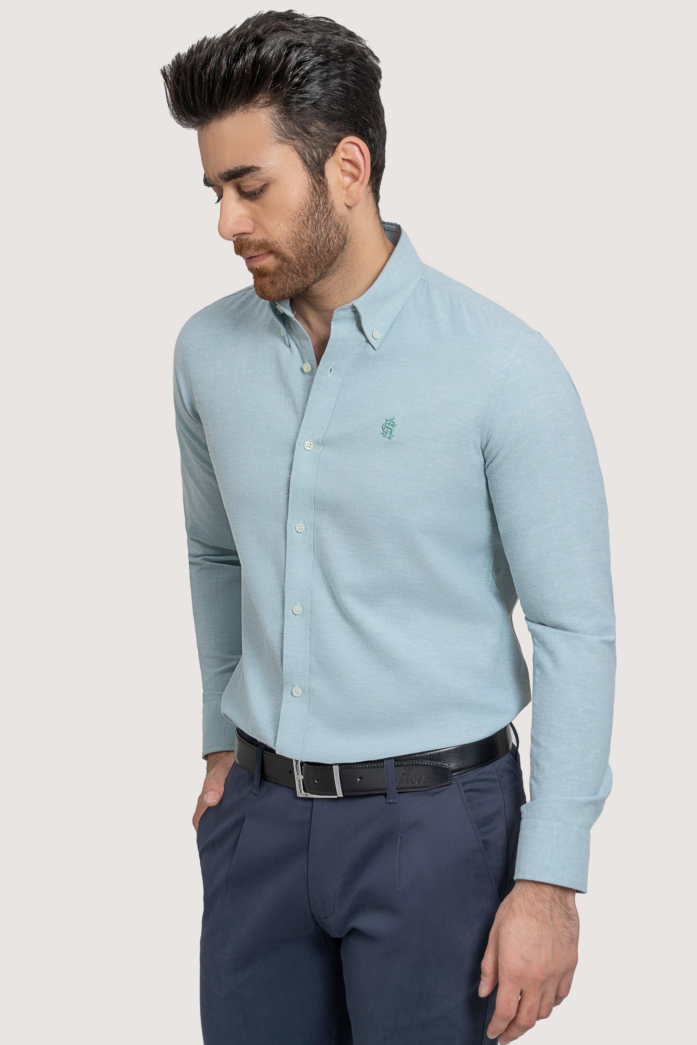 SEMI CASUAL OXFORD SEE GREEN SHIRT - Image 4