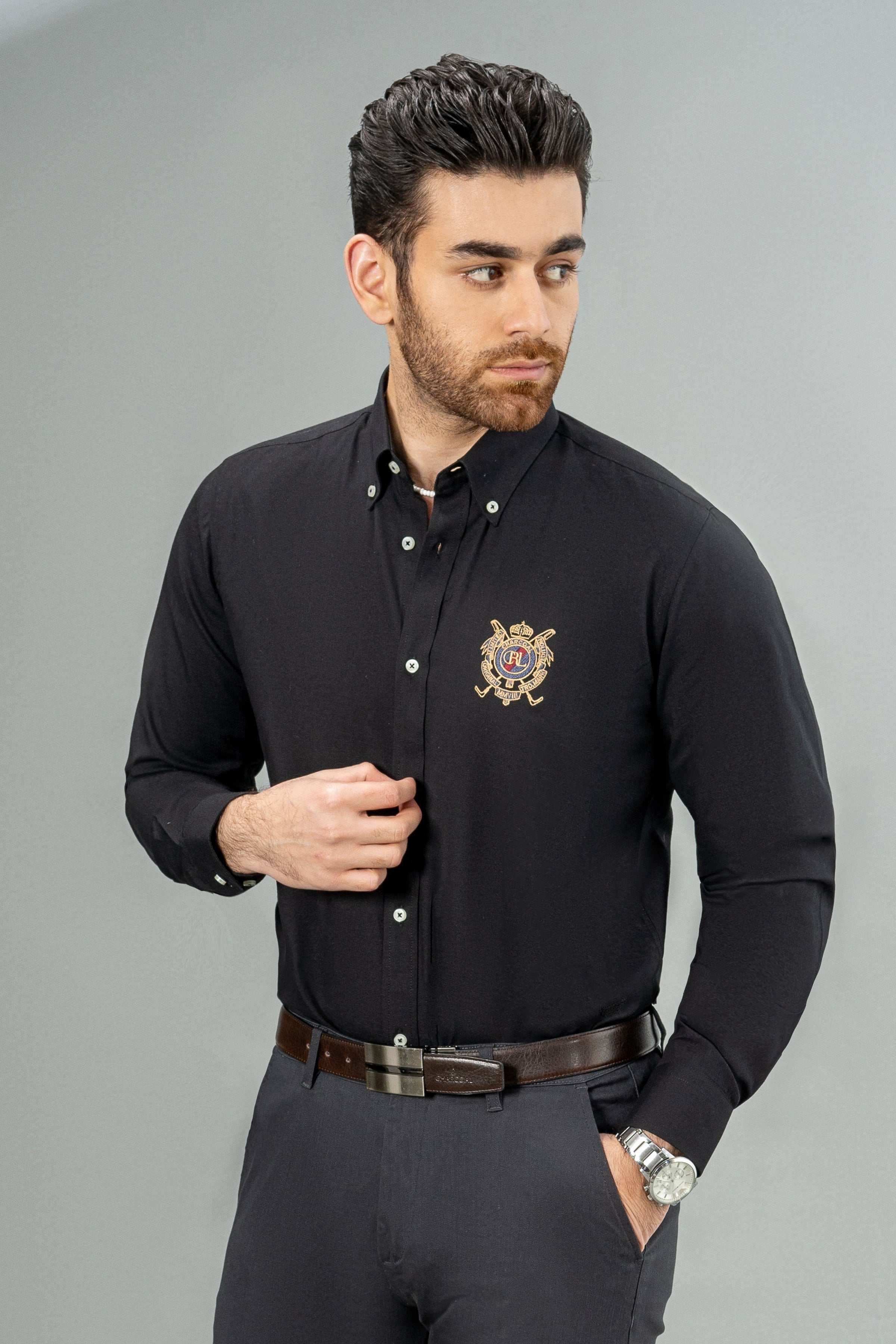 SEMI CASUAL SHIRT BLACK