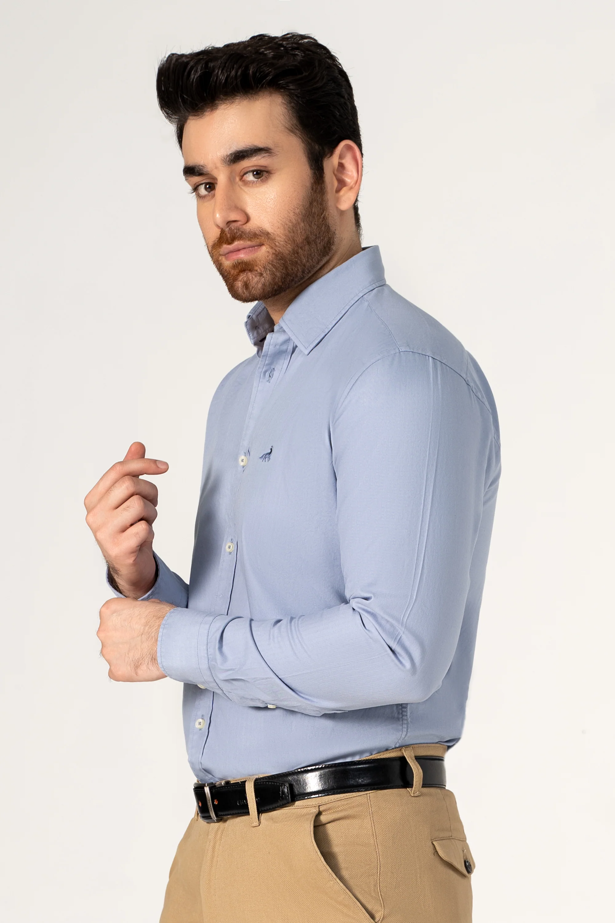 SEMI CASUAL SHIRT BLUE - Image 3
