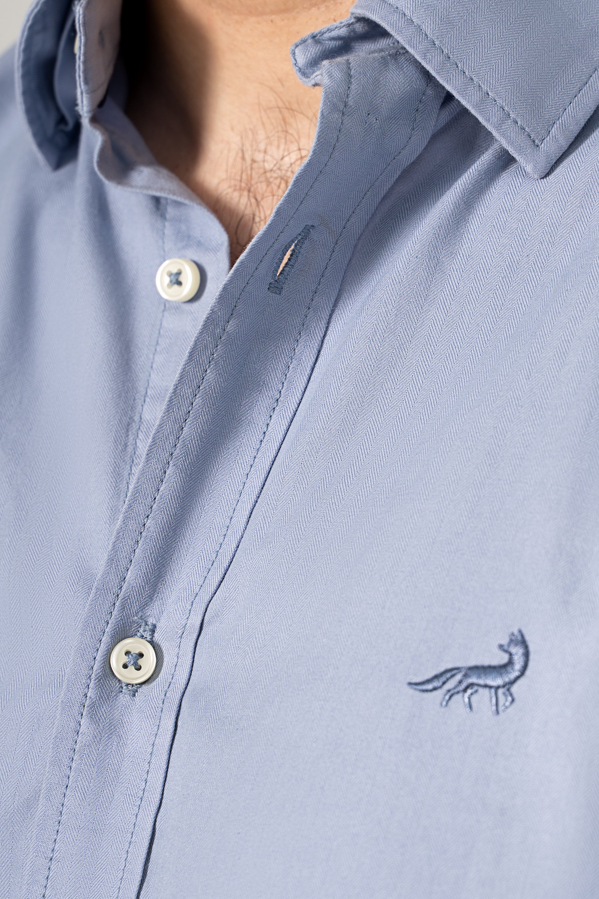 SEMI CASUAL SHIRT BLUE - Image 4