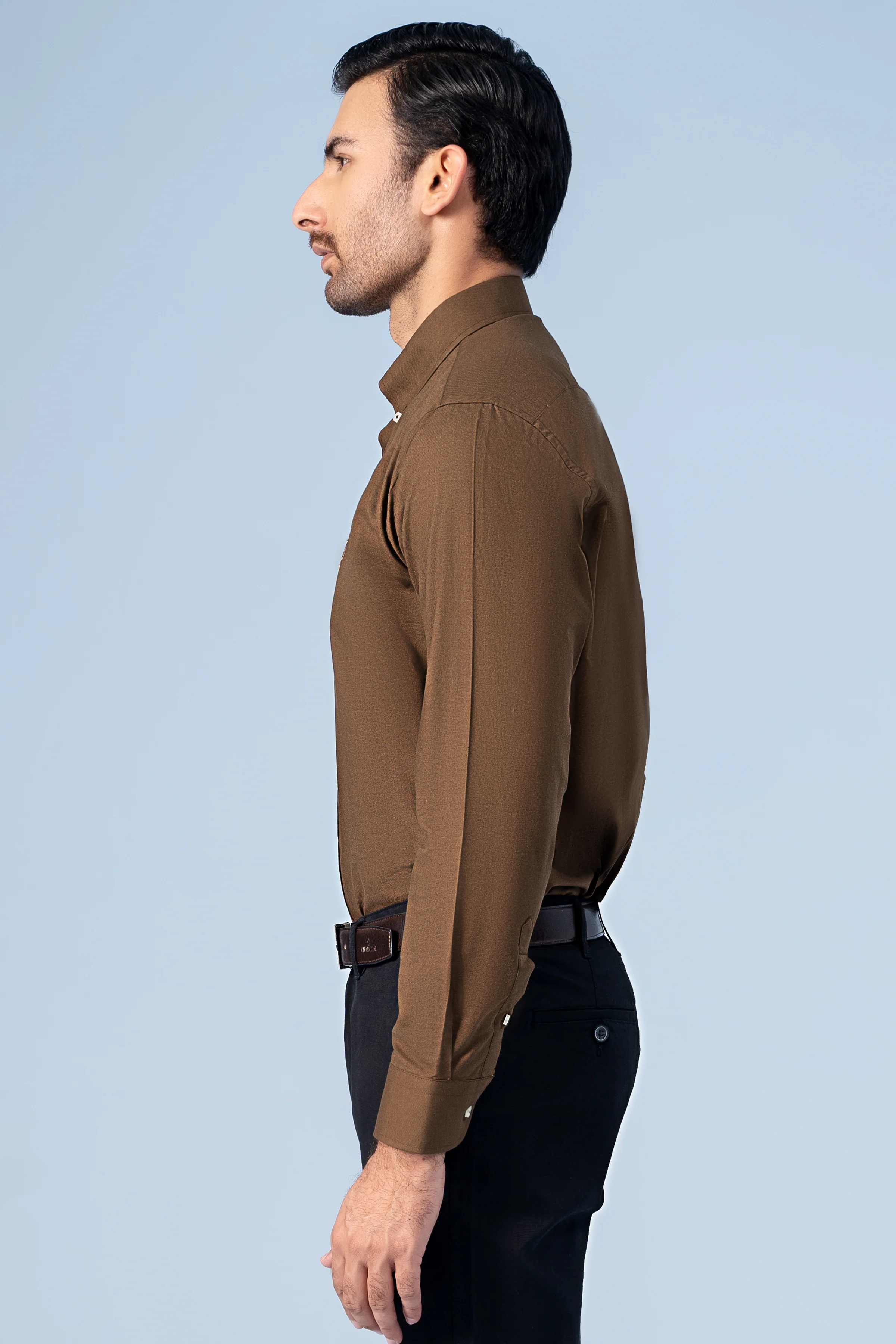 SEMI CASUAL SHIRT BROWN - Image 3