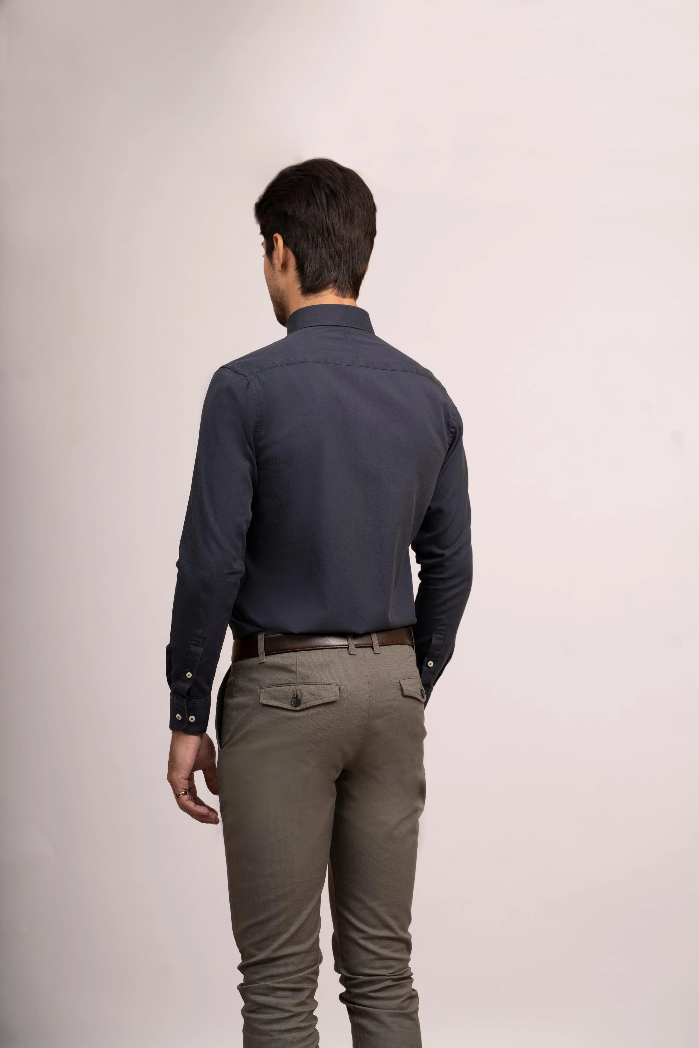 SEMI CASUAL SHIRT CAHRCOAL GREY - Image 4