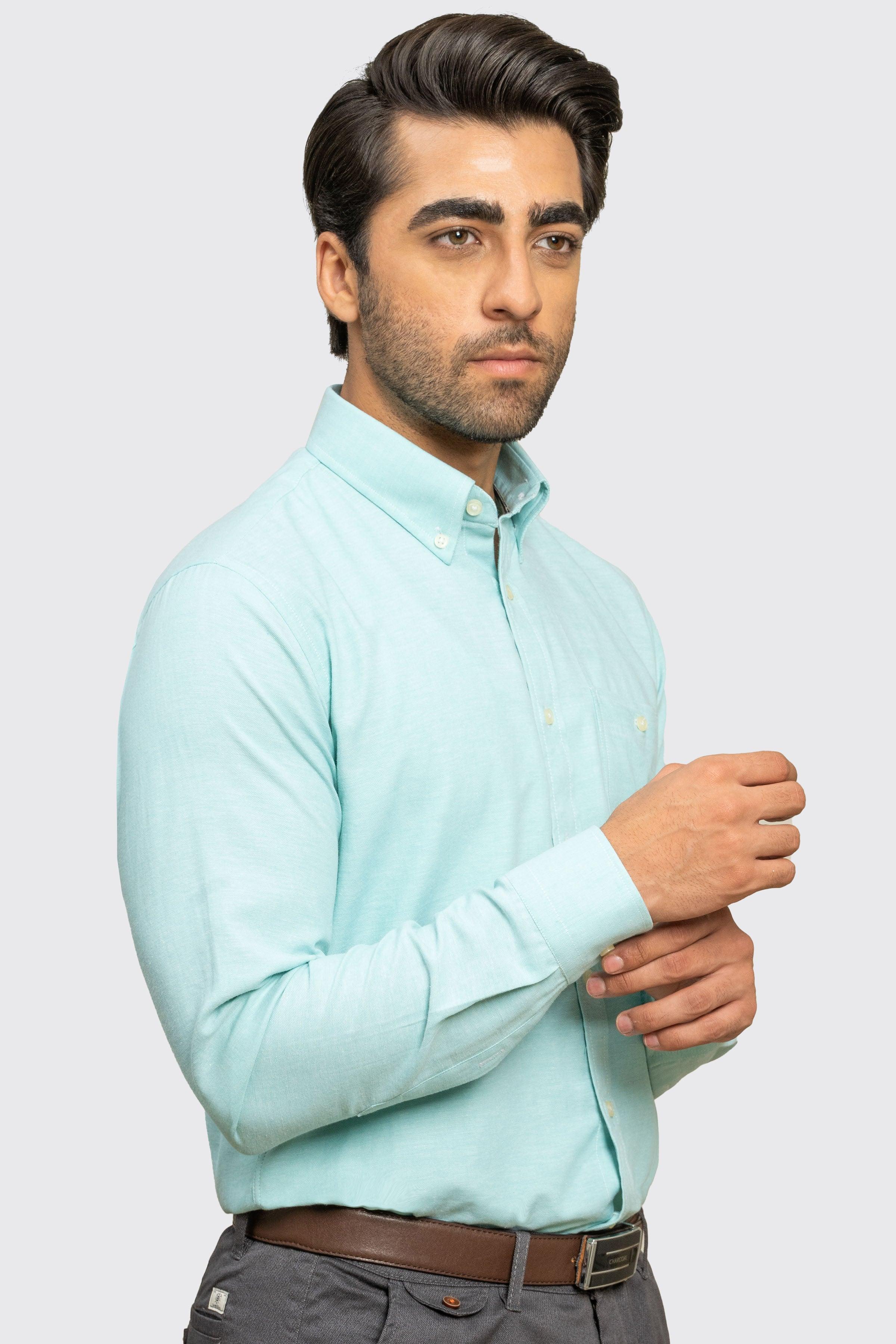 SEMI CASUAL SHIRT GREEN - Image 3