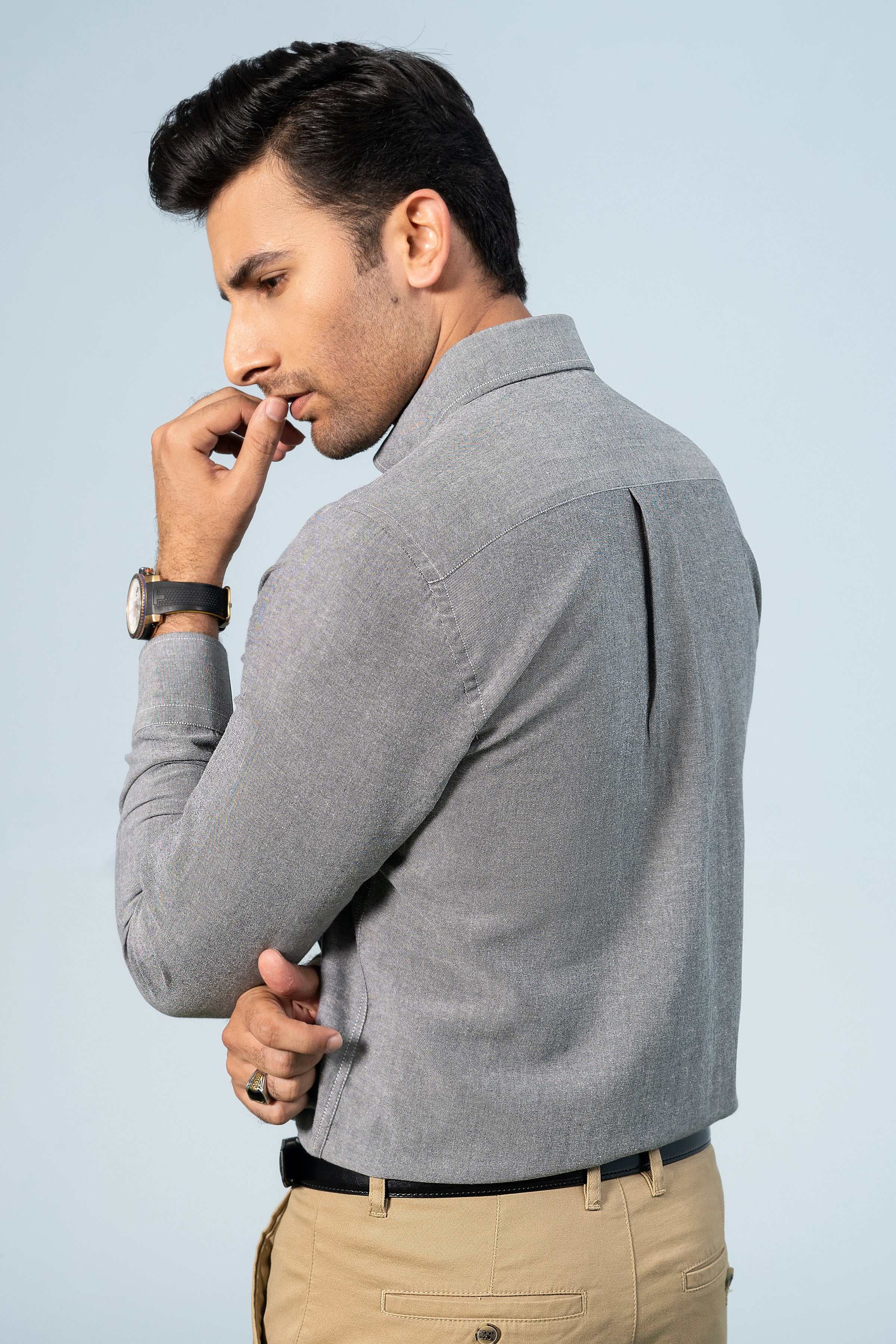 SEMI CASUAL SHIRT GREY - Image 5