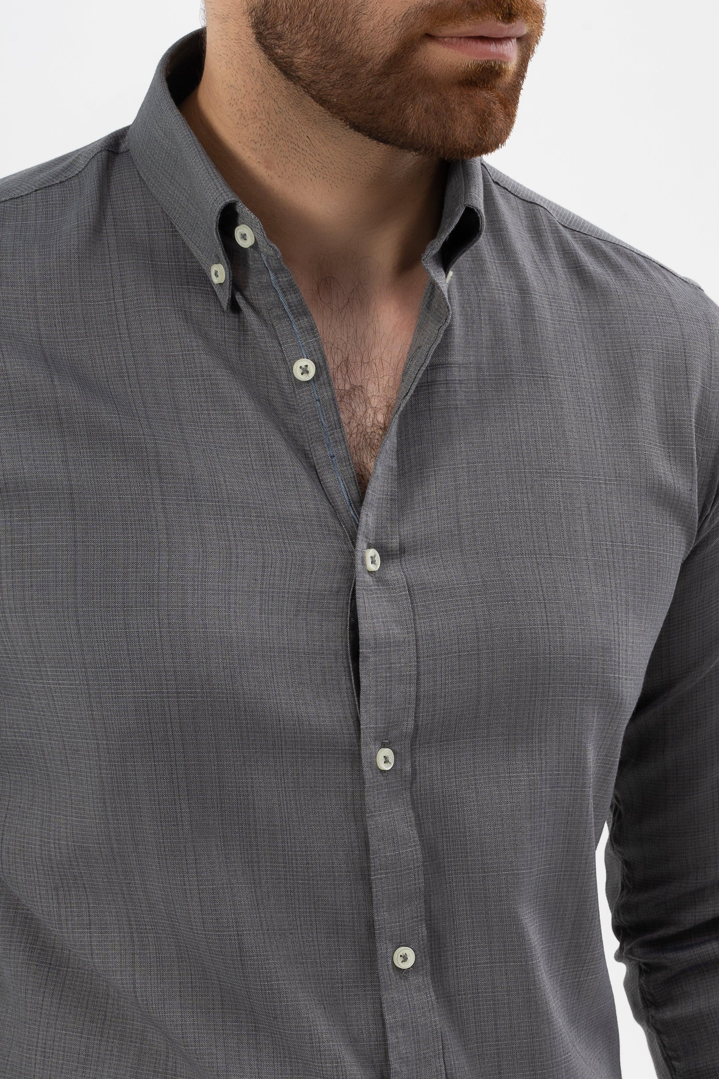 SEMI CASUAL SHIRT GREY - Image 3