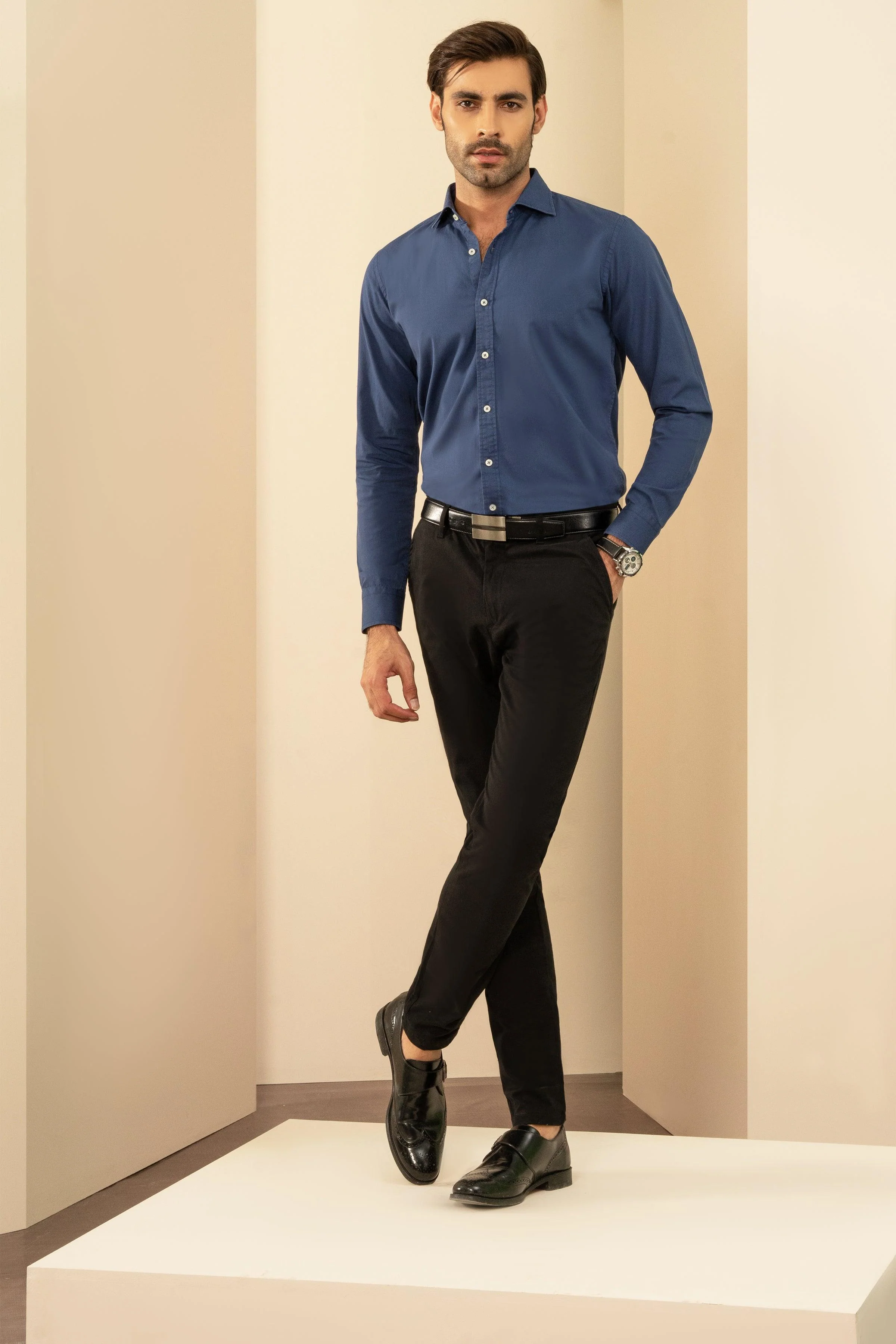 SEMI CASUAL SHIRT INDIGO BLUE