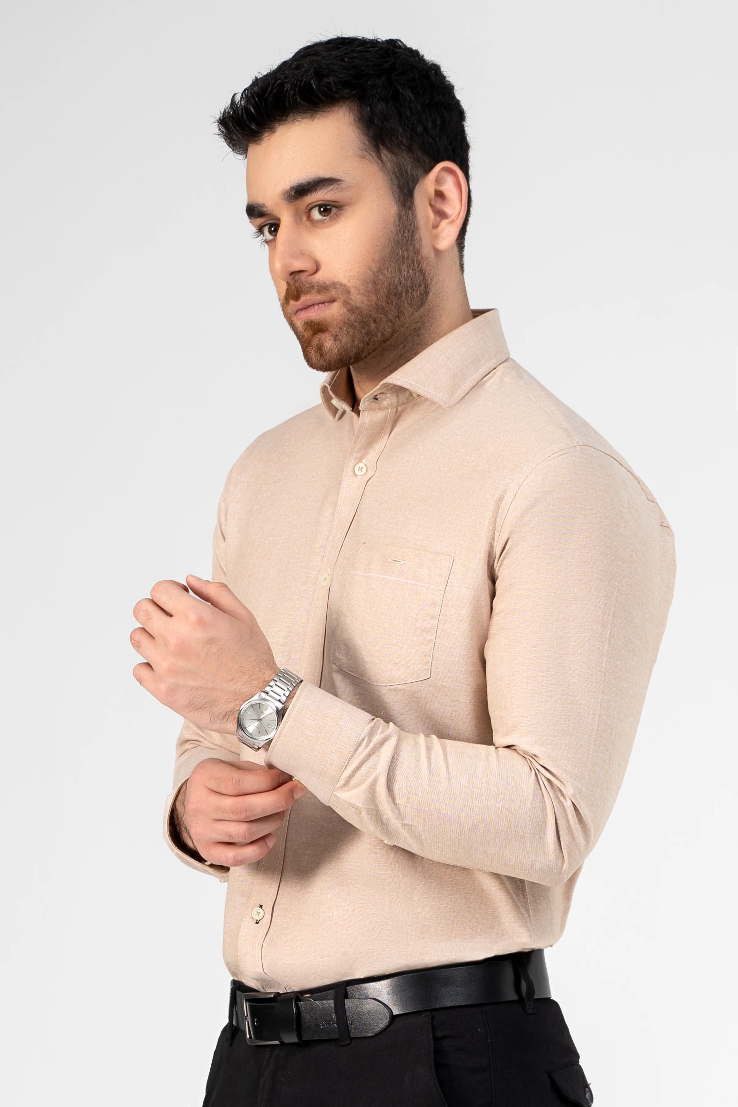 SEMI CASUAL SHIRT KHAKI - Image 2