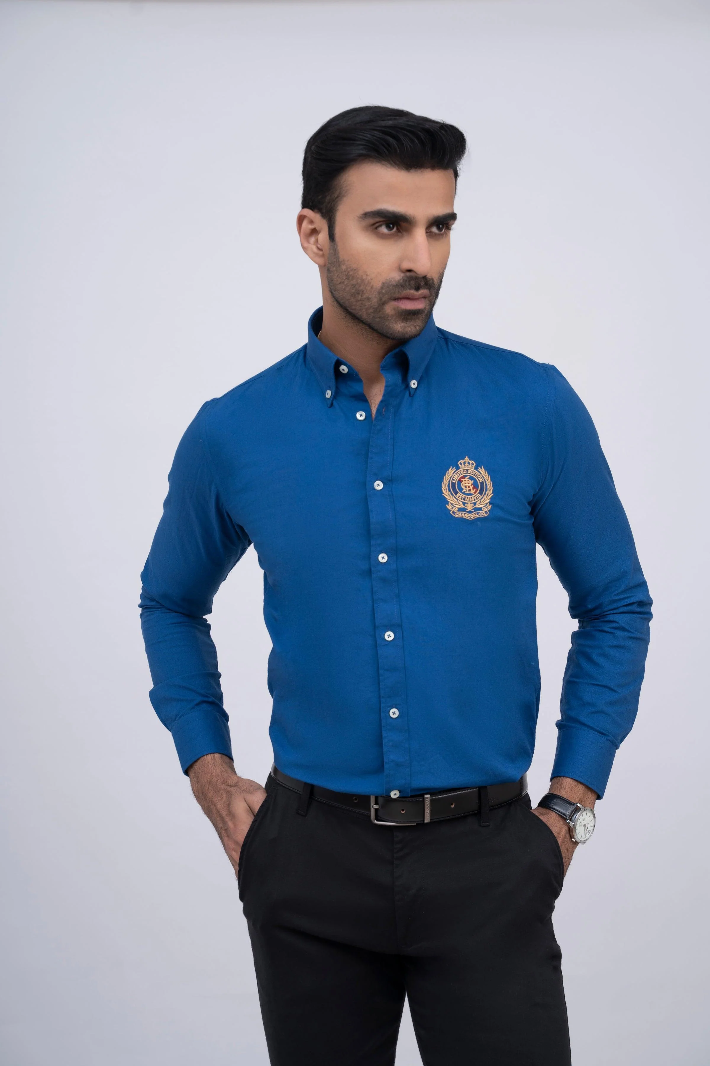 SEMI CASUAL SHIRT ROYAL BLUE