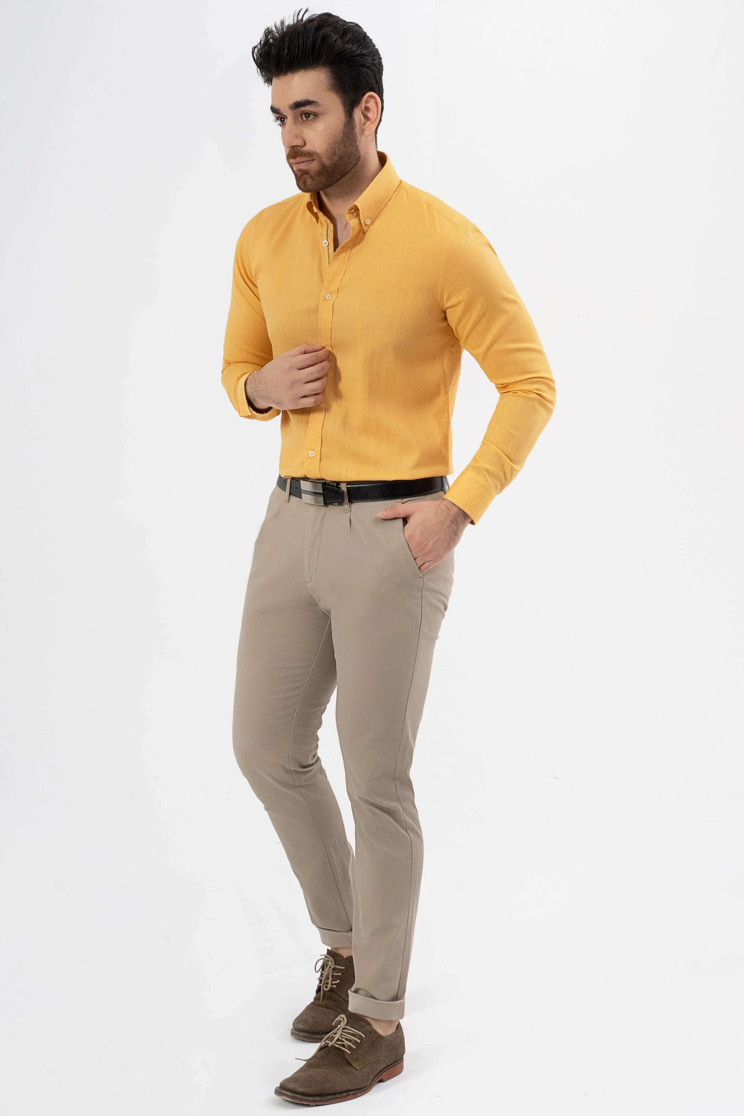 SEMI CASUAL SHIRT YELLOW - Image 2