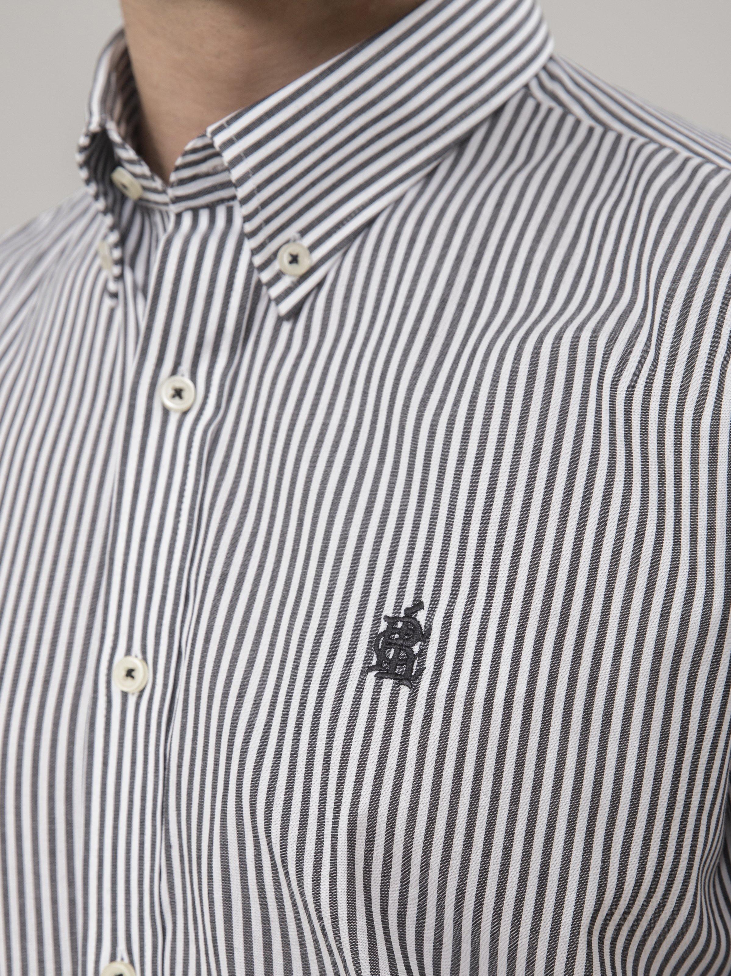 SEMI FORMAL FULL SLEEVES BLACK WHITE LINING - Image 3