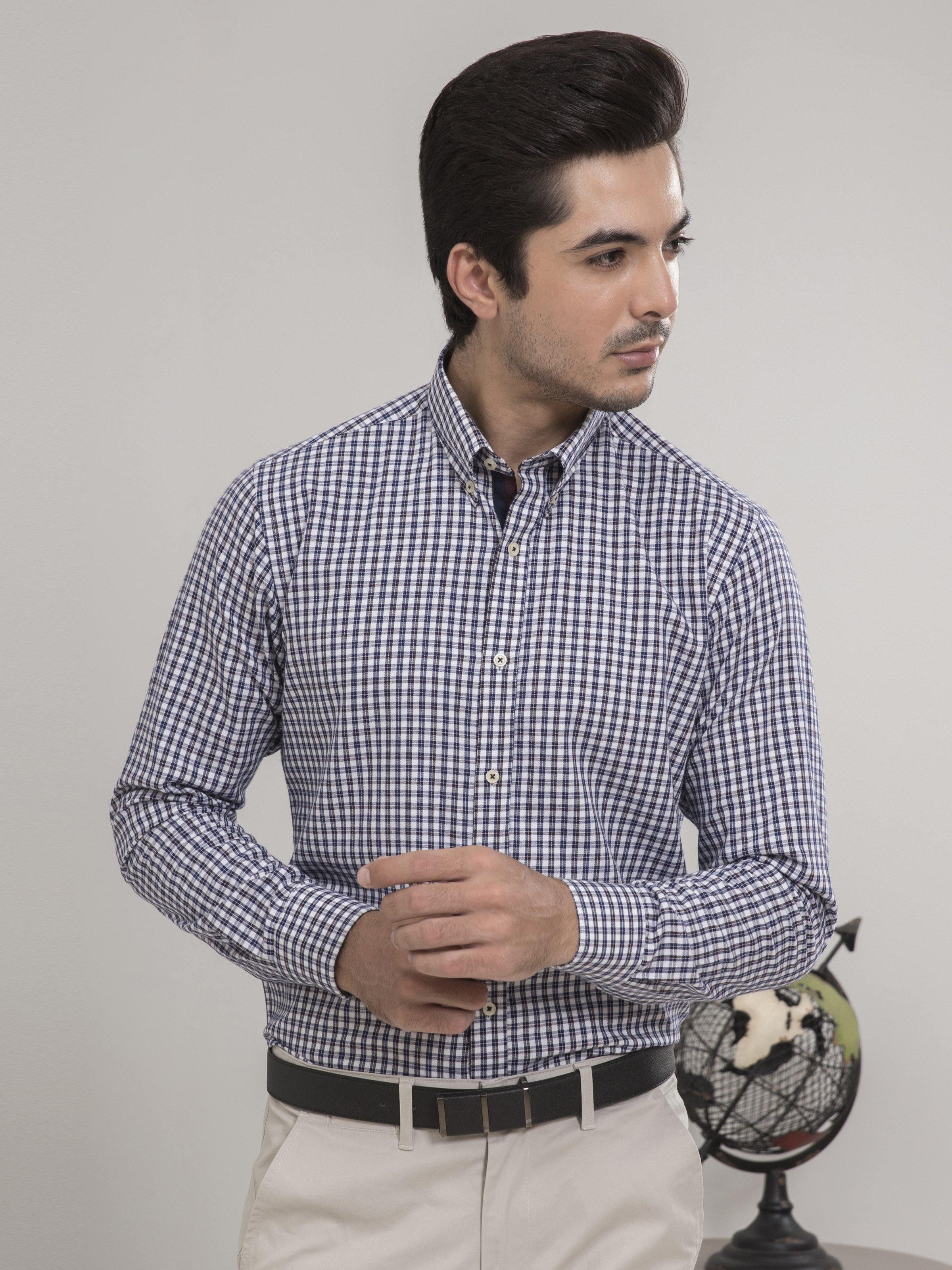 SEMI FORMAL FULL SLEEVES NAVY WHITE