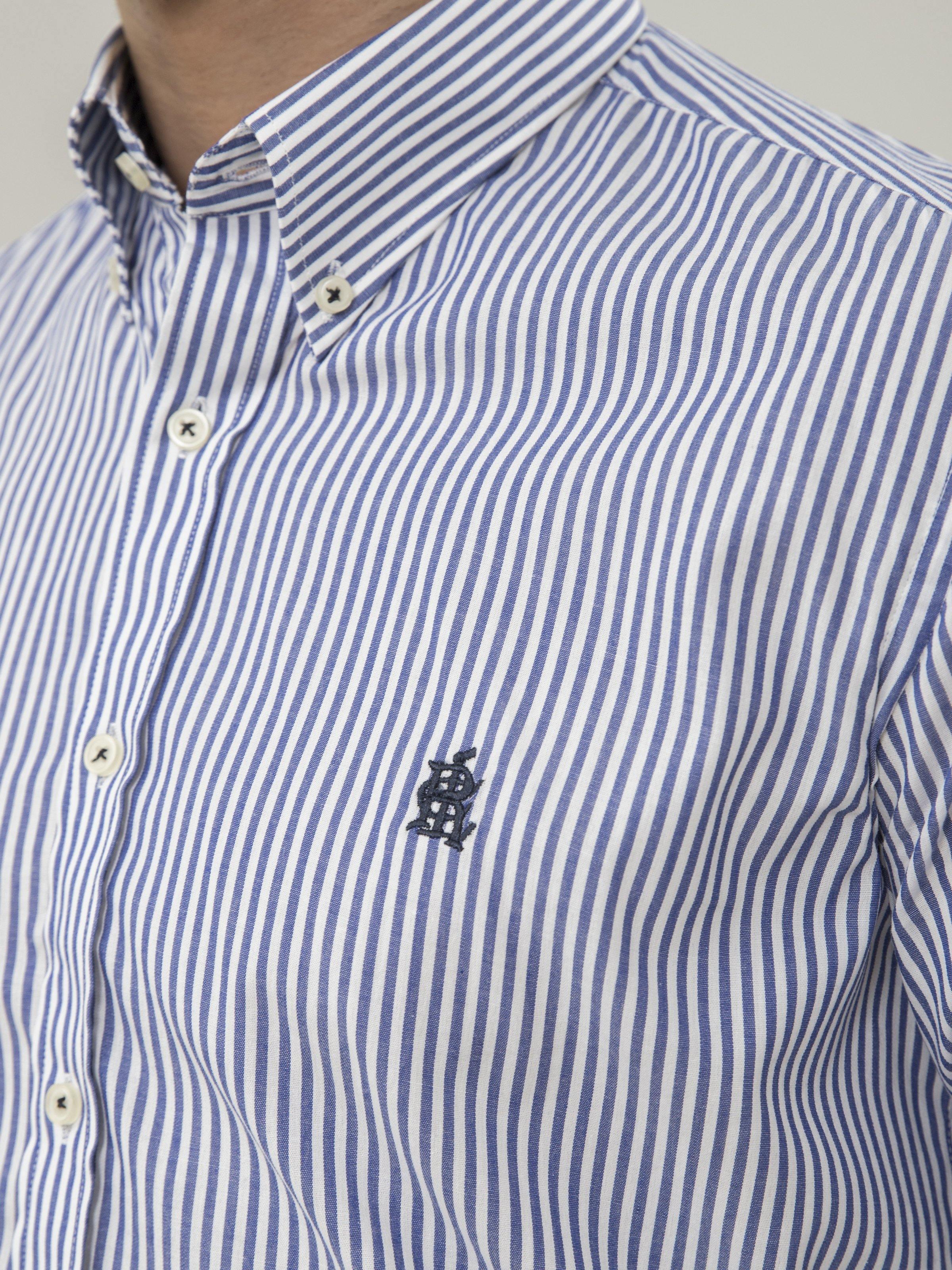 SEMI FORMAL FULL SLEEVES BLUE WHITE LINING - Image 2