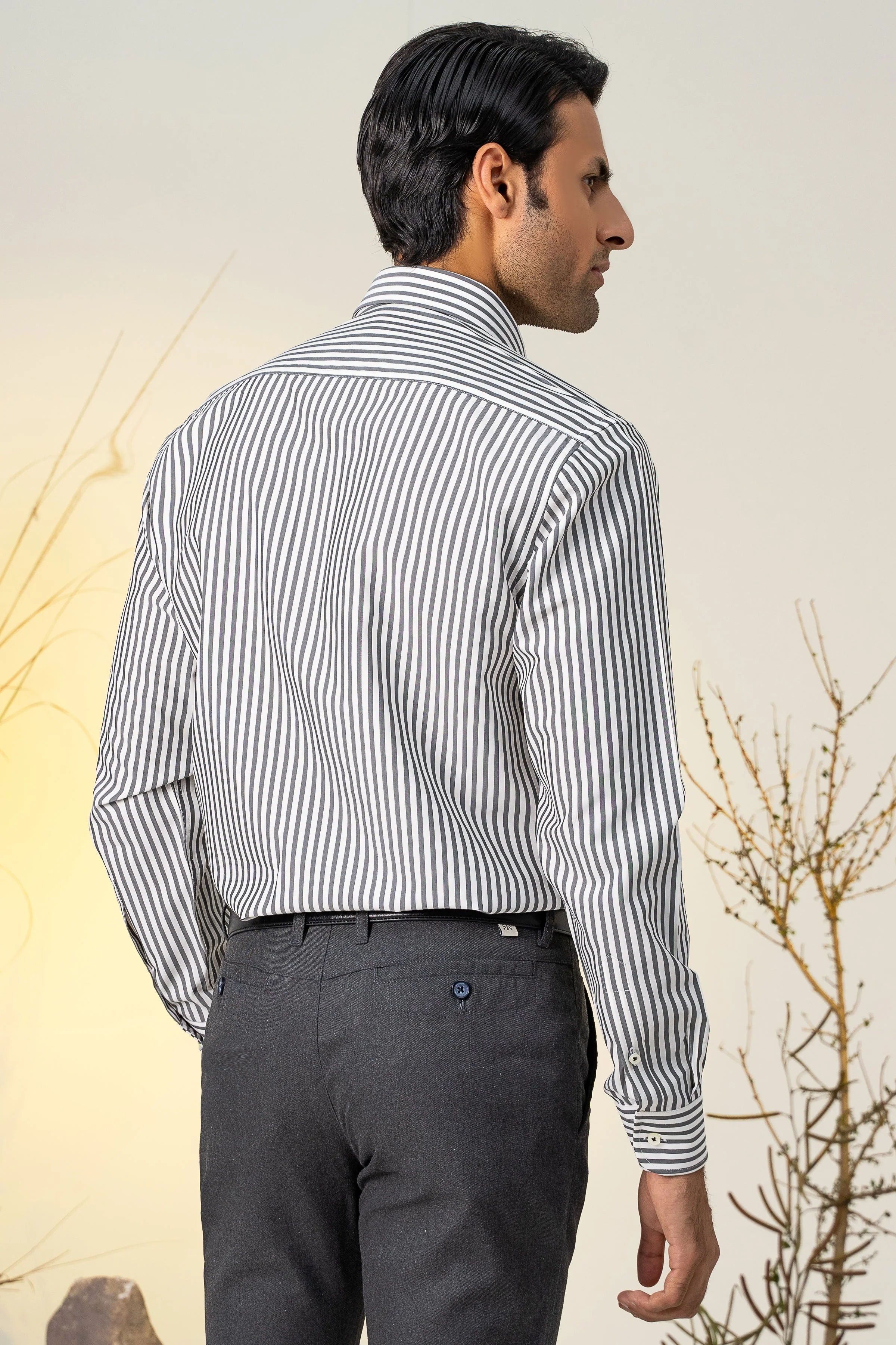 SEMI FORMAL GREY WHITE LINE - Image 4