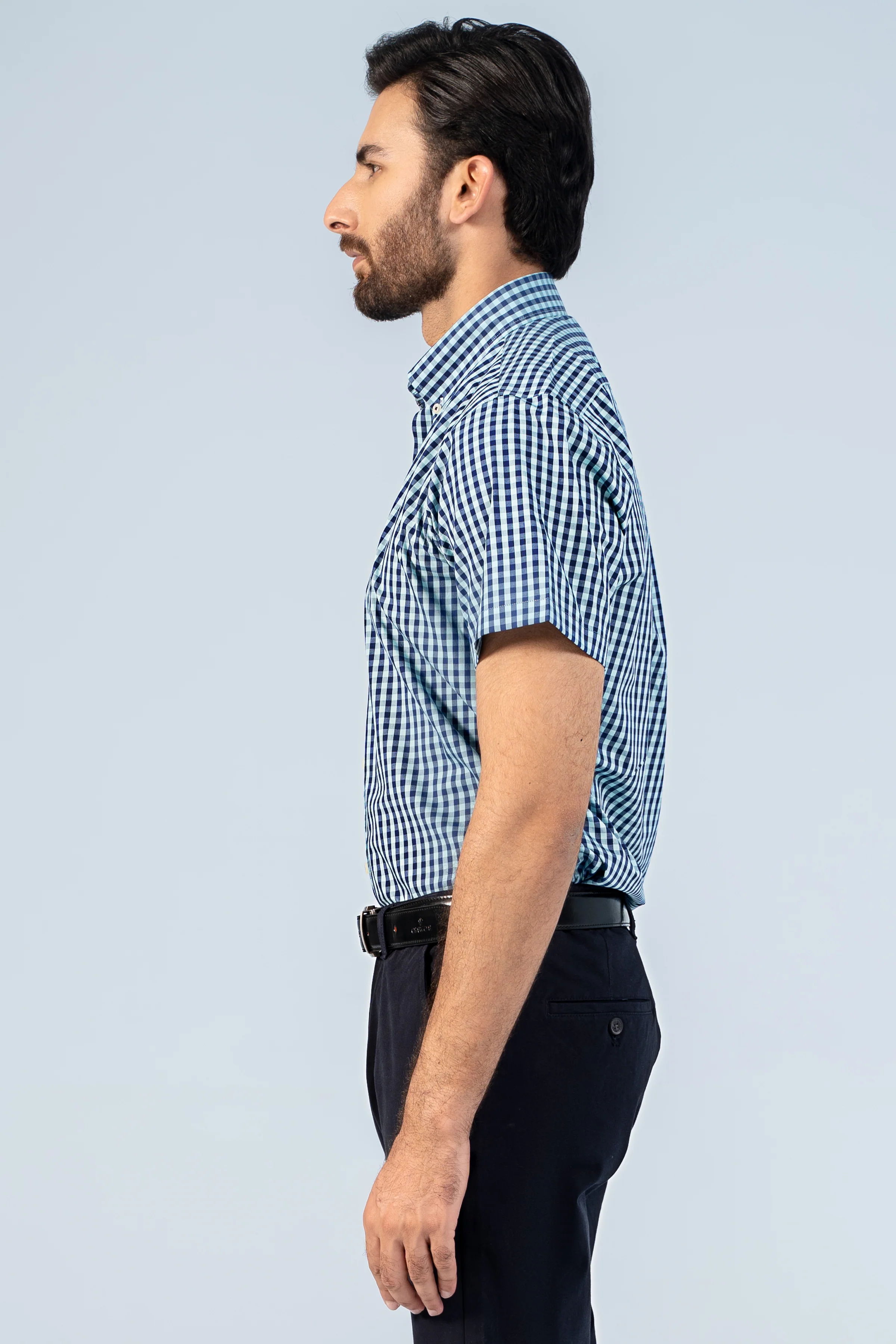 SEMI FORMAL HALF SLEEVE NAVY CHECK - Image 3
