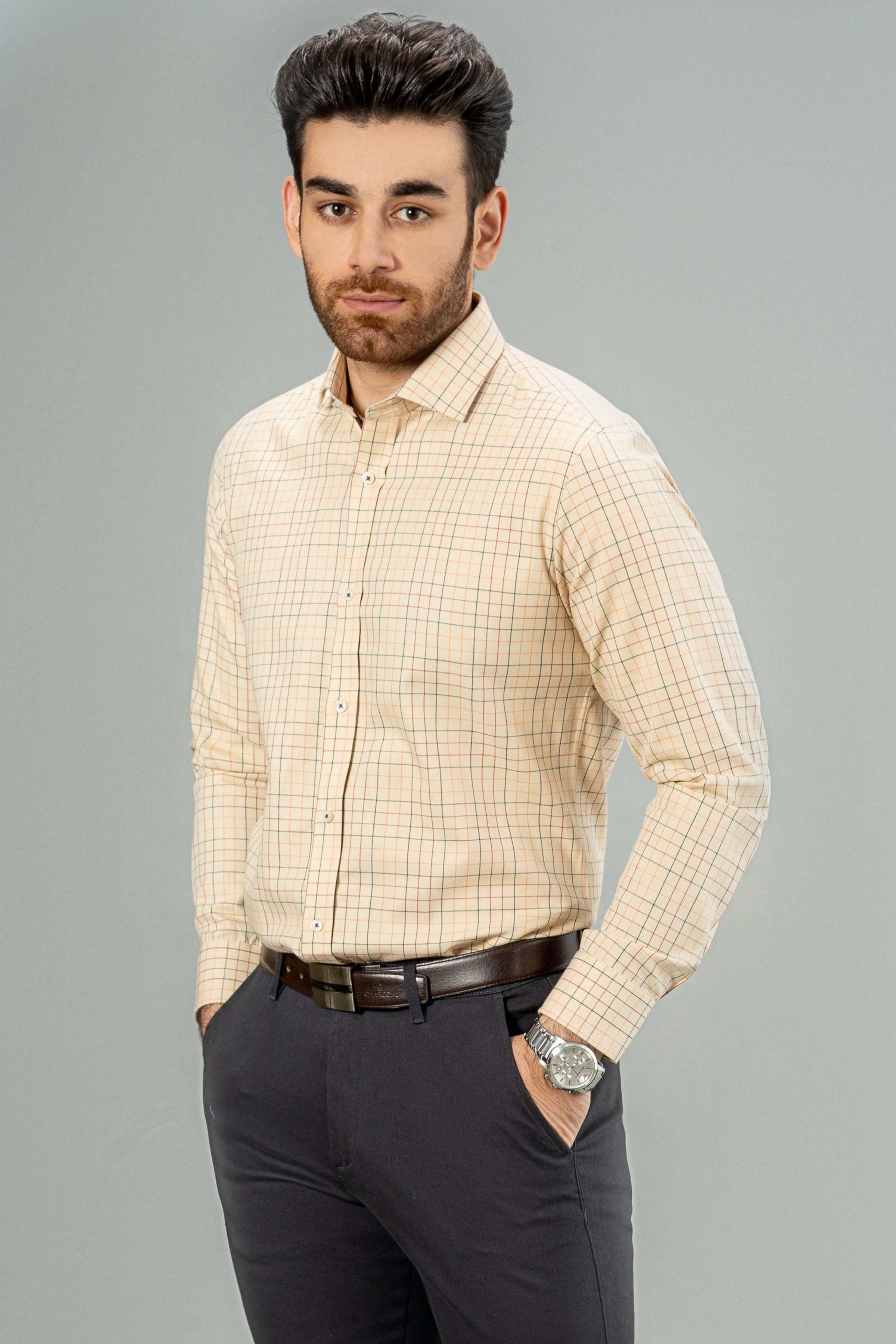 SEMI FORMAL KHAKI CHECK - Image 3