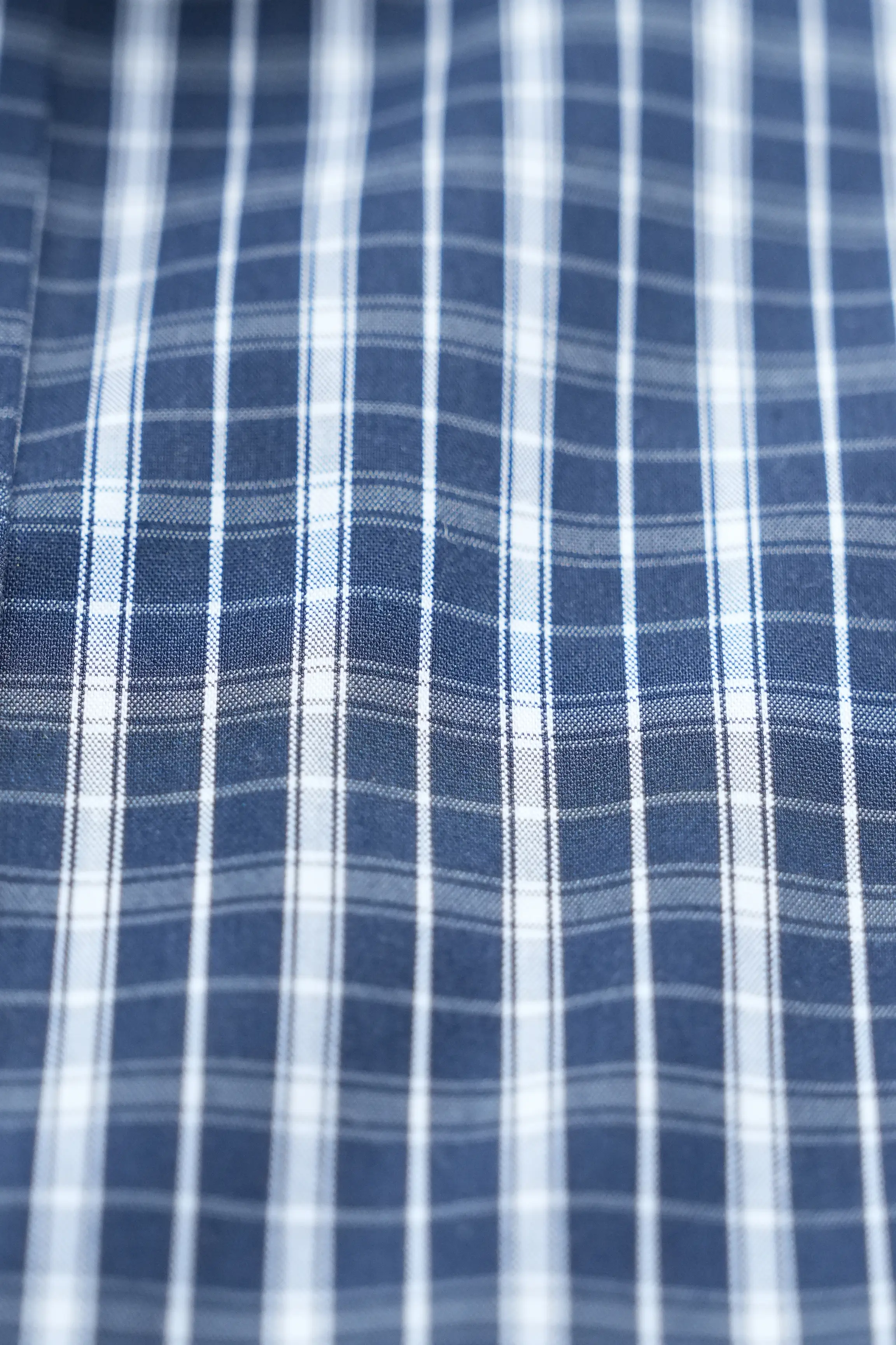 HIDDEN BUTTON DOWN COLLAR SEMI FORMAL CHECKERED SHIRT NAVY - Image 4