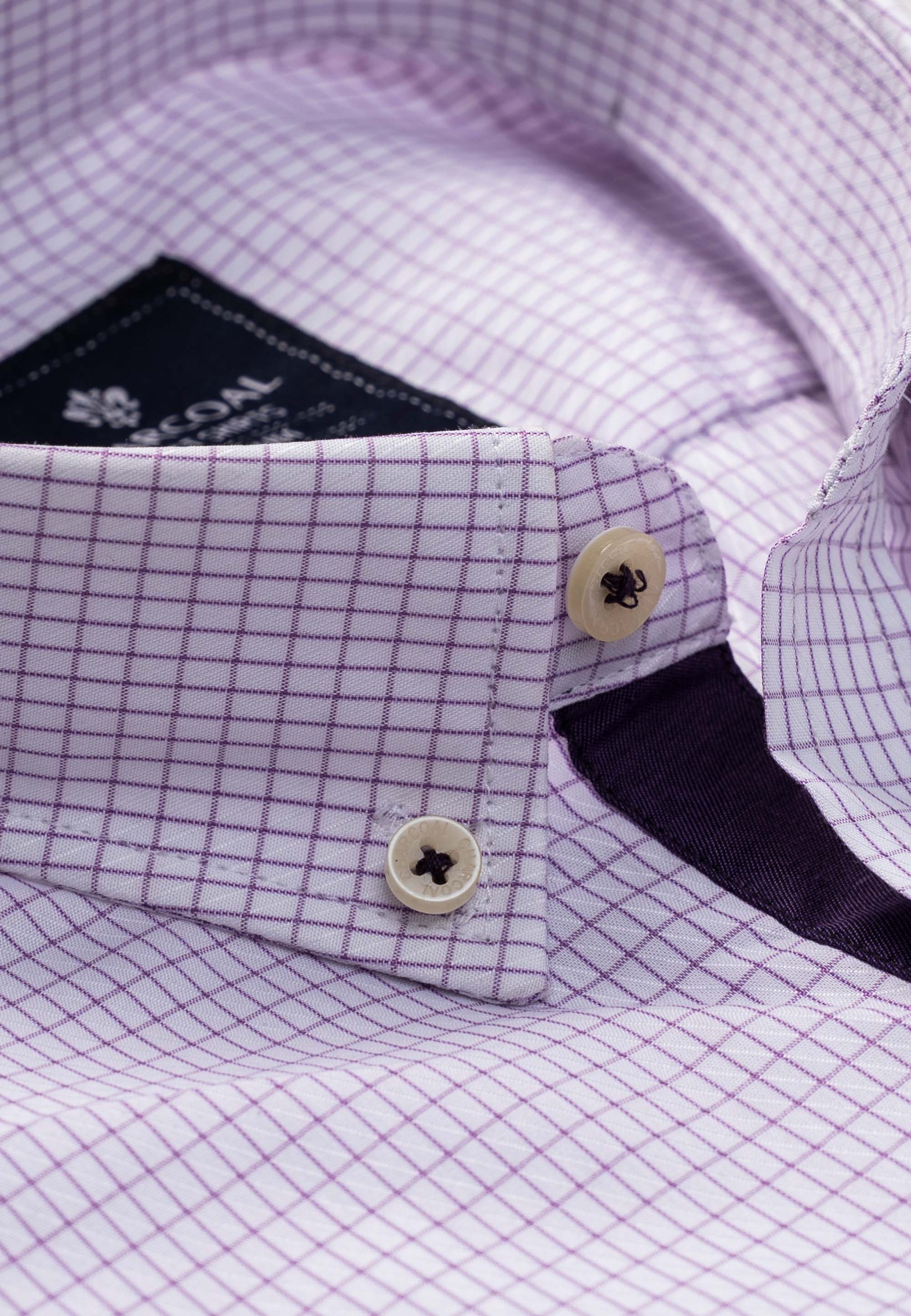 SEMI FORMAL SHIRT PURPLE CHECK - Image 2