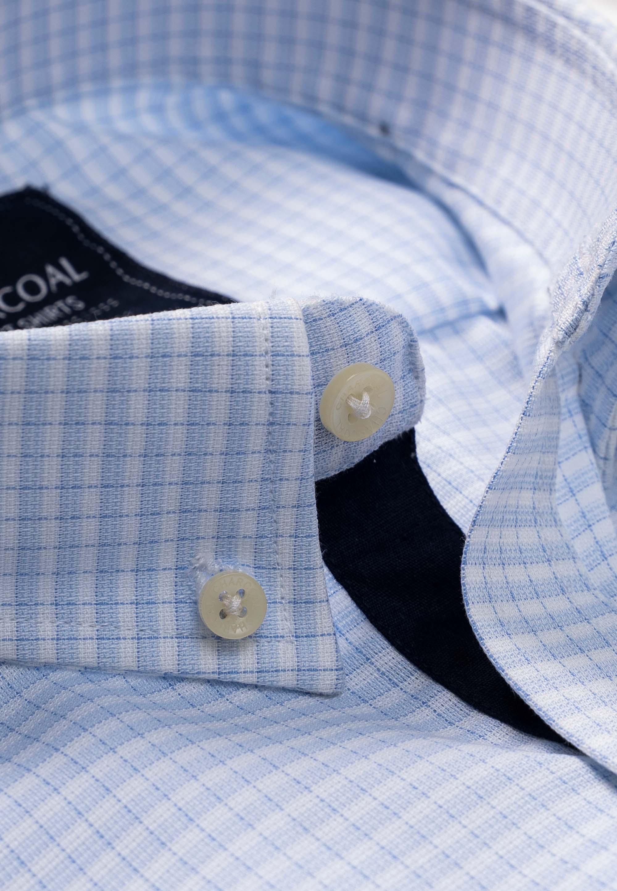 SEMI FORMAL SHIRT LIGHT BLUE CHECK - Image 2