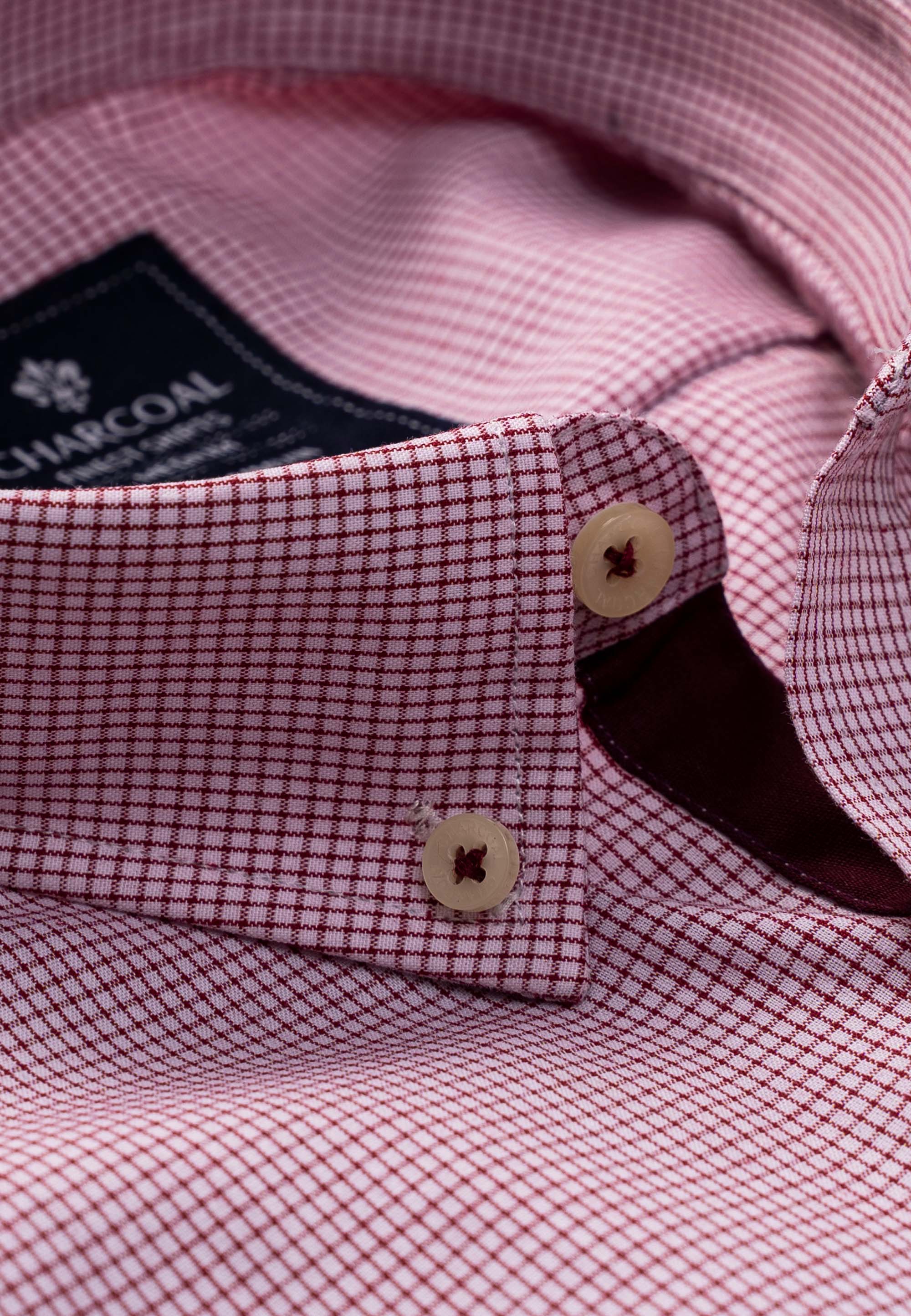 SEMI FORMAL SHIRT MAROON CHECK - Image 2