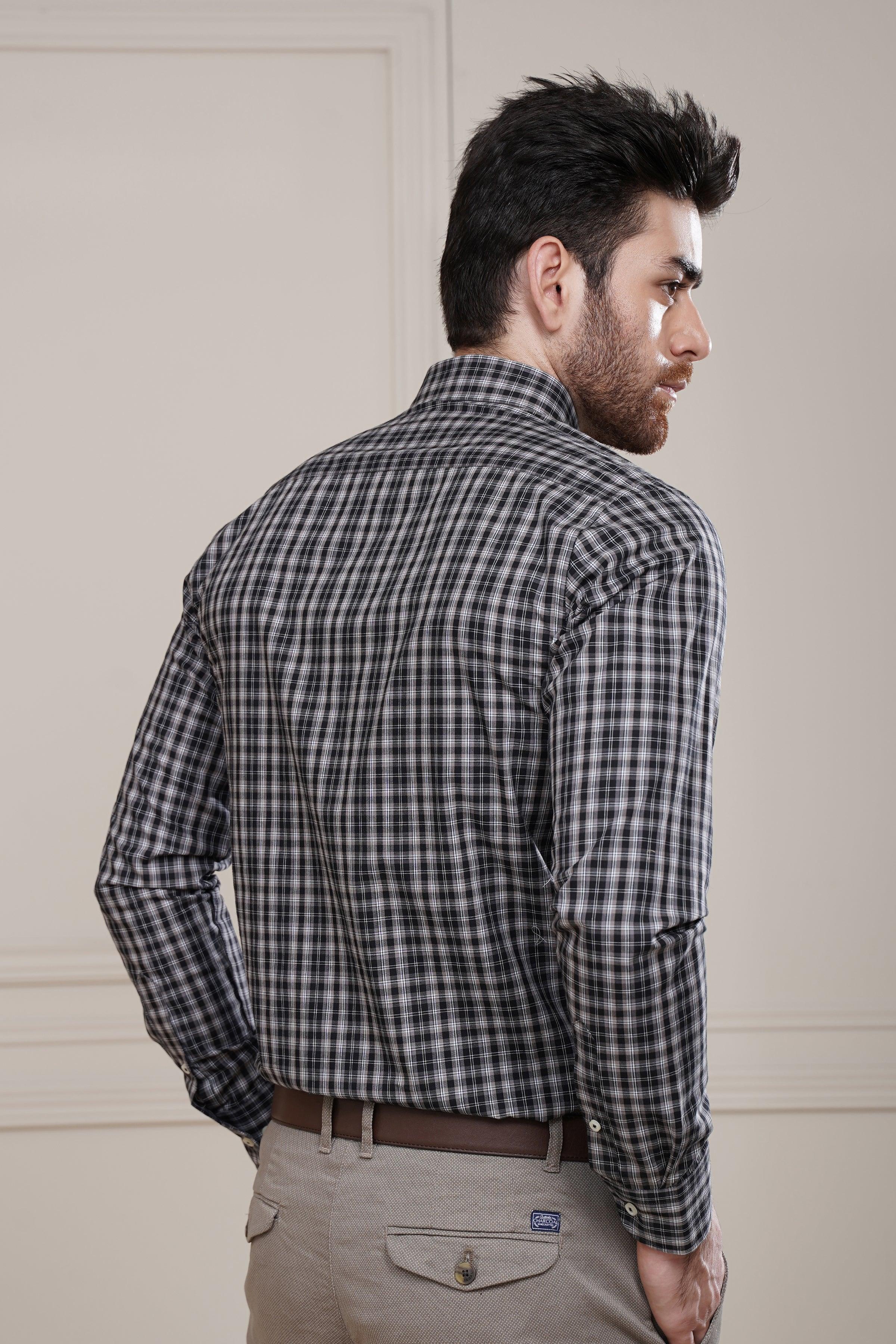 SEMI FORMAL SHIRT BLACK GREY - Image 3