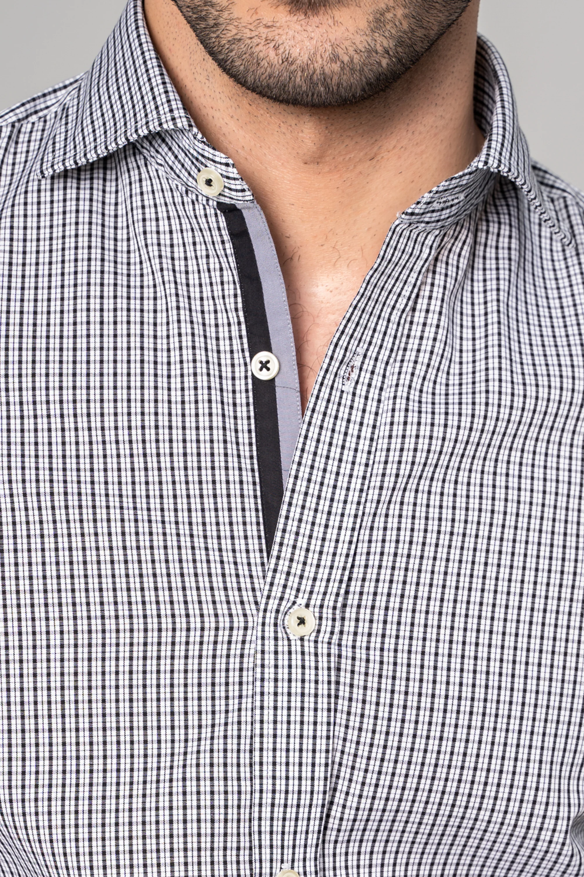 SEMI FORMAL SHIRT BLACK WHITE - Image 2