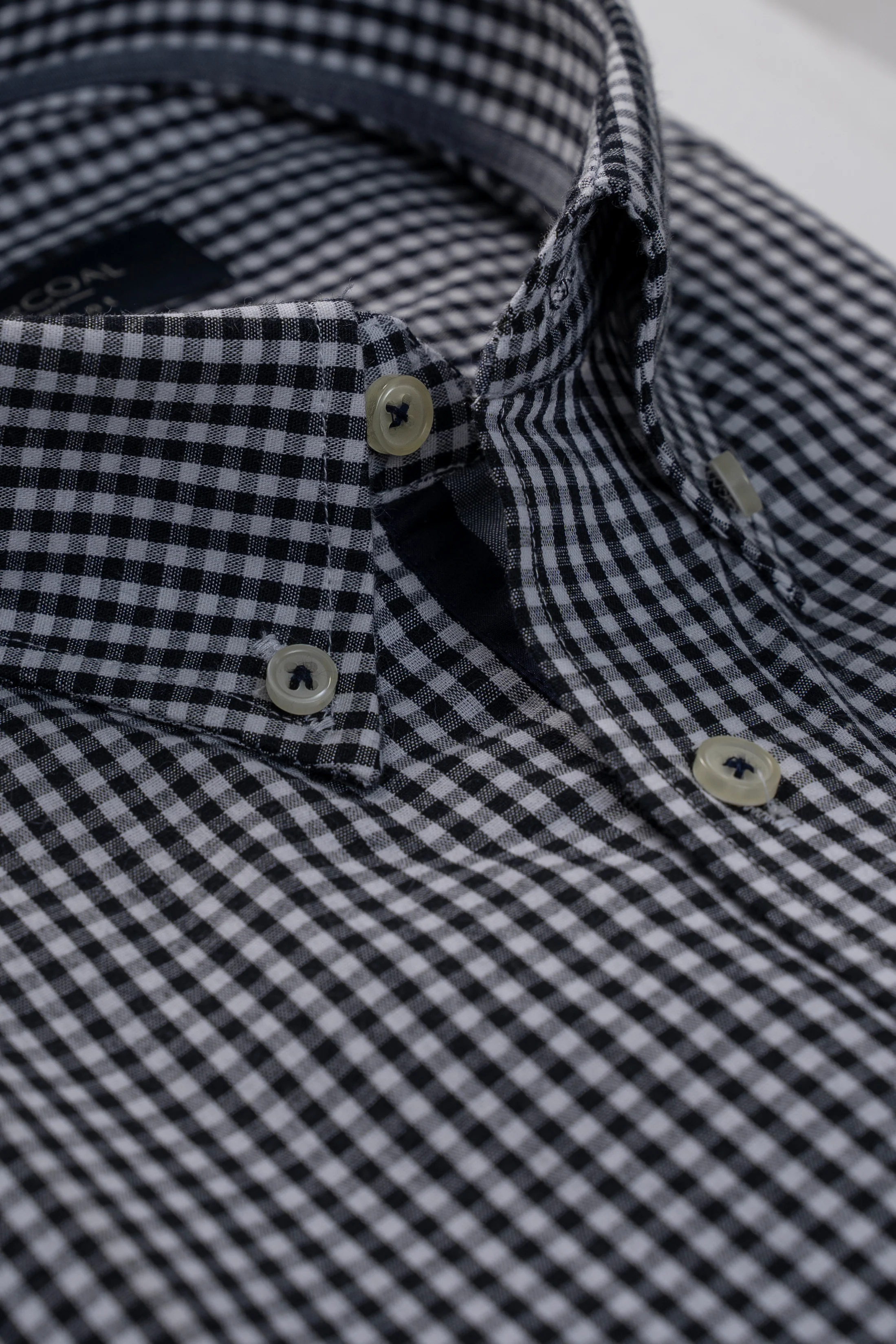 SEMI FORMAL SHIRT BLACK WHITE CHECK - Image 2