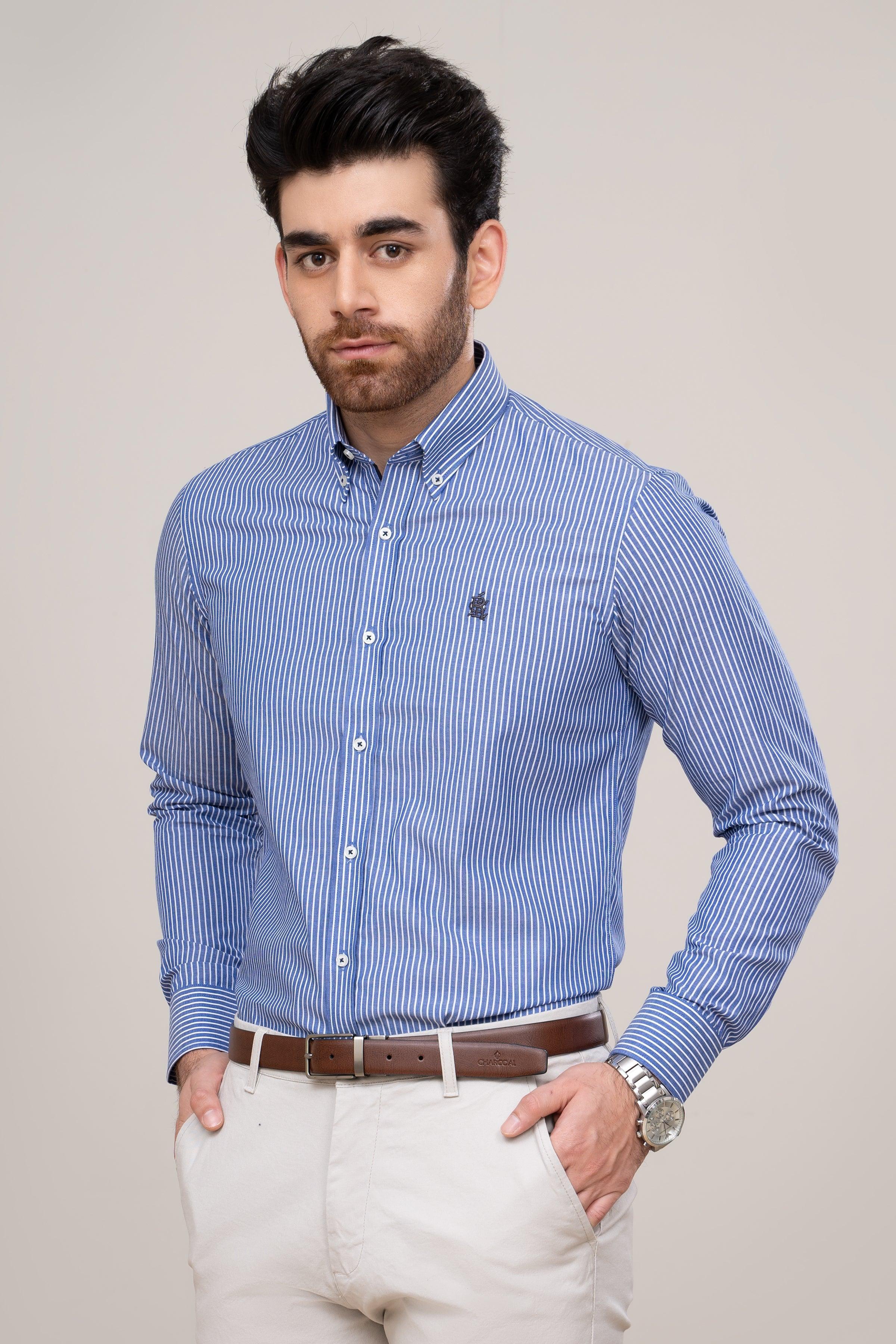 SEMI FORMAL SHIRT BLACK WHITE LINE - Image 2