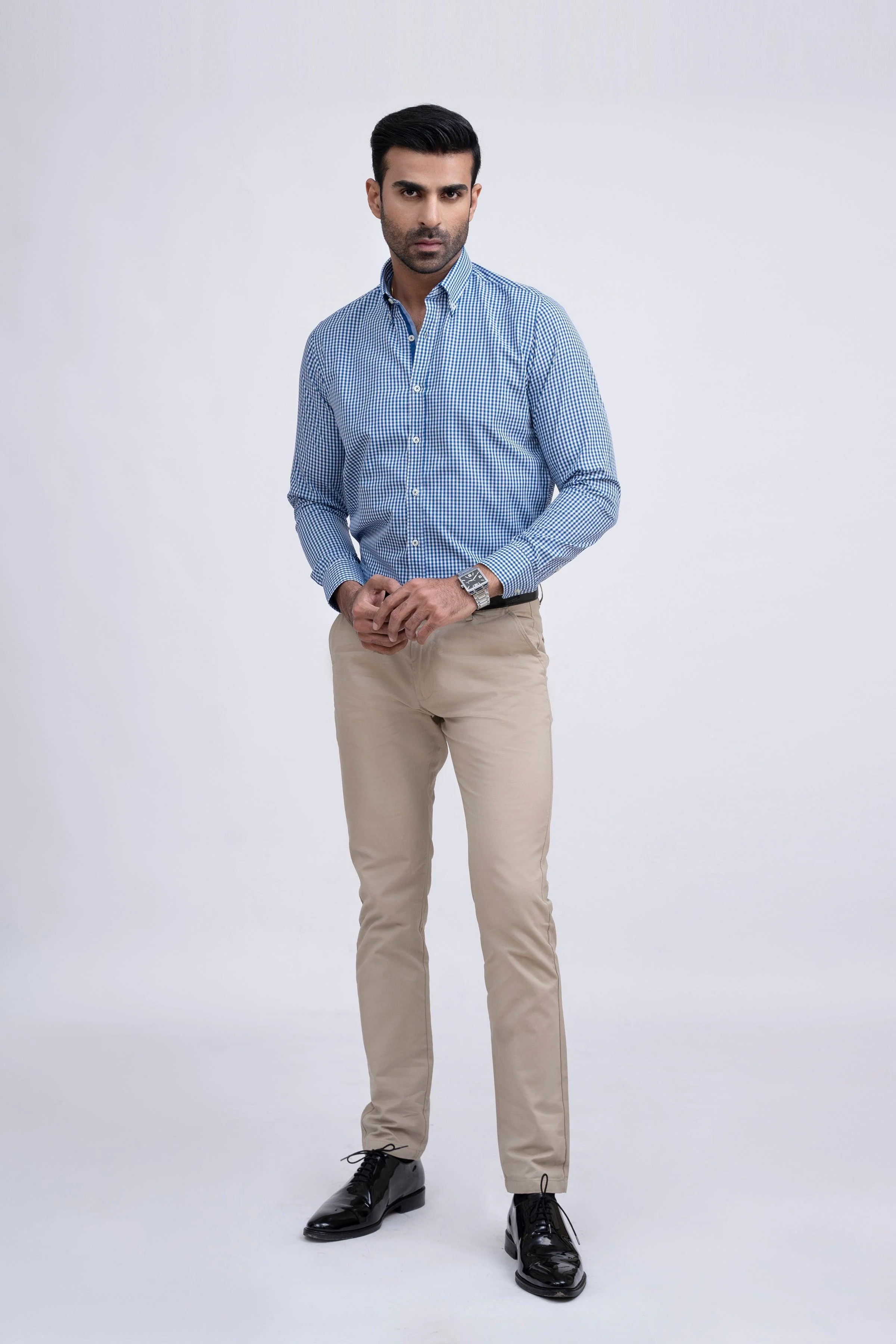 SEMI FORMAL SHIRT BLUE CHECK - Image 3