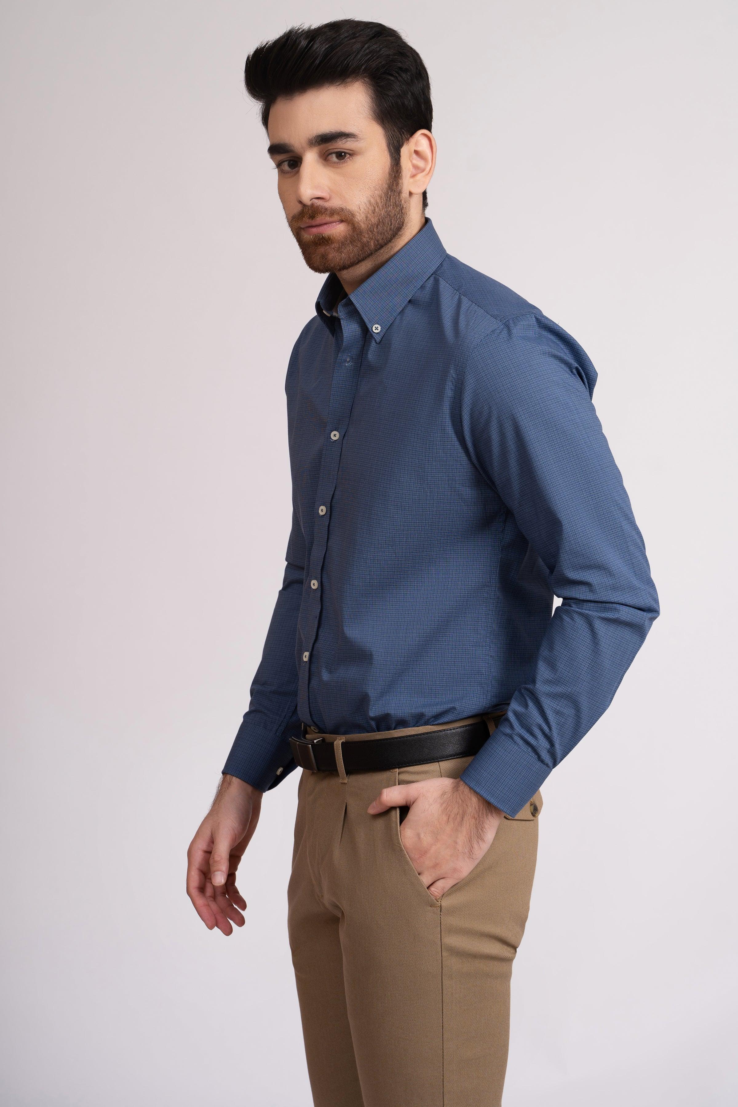 SEMI FORMAL SHIRT BLUE CHECK - Image 2