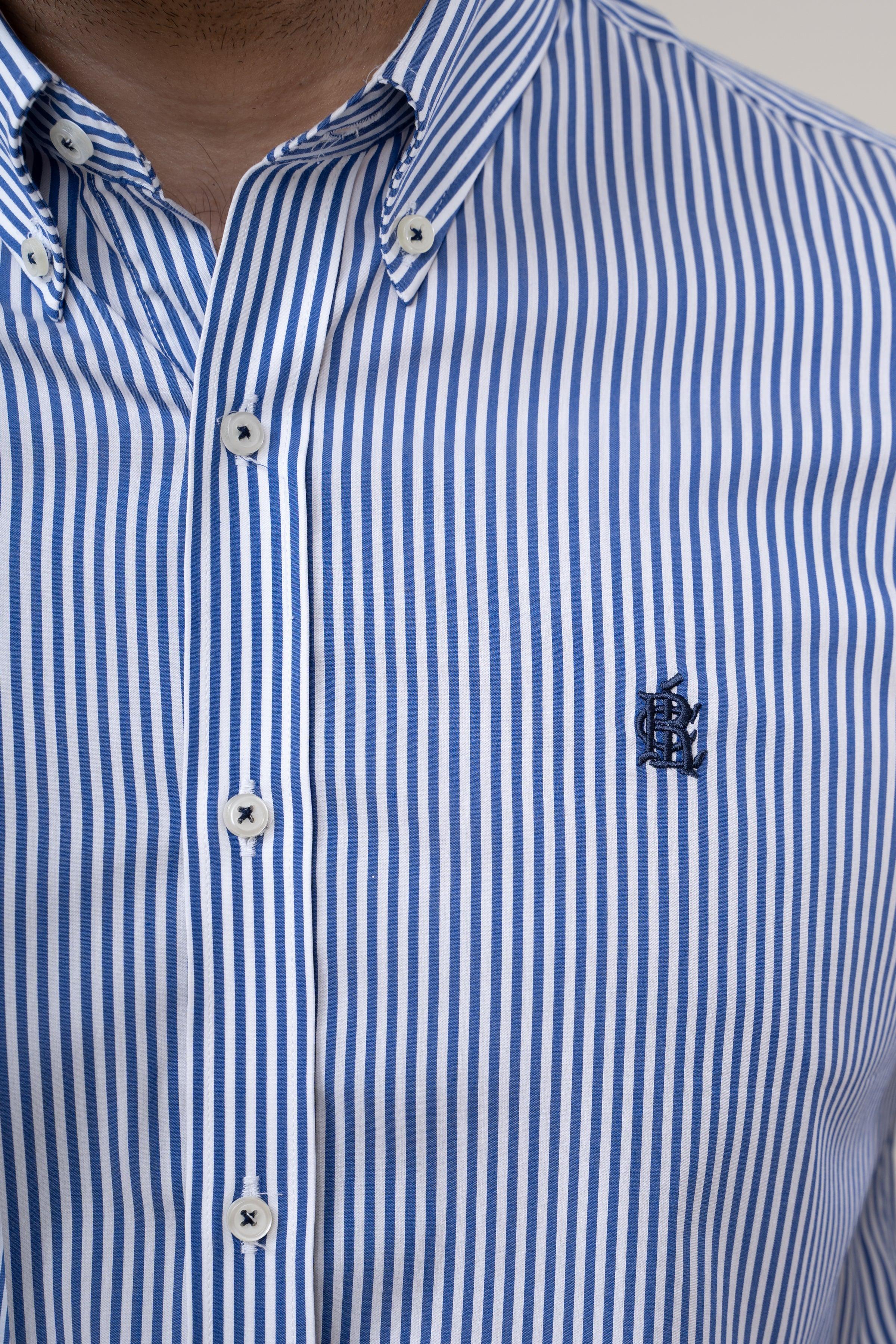 SEMI FORMAL SHIRT BLUE WHITE LINE - Image 5