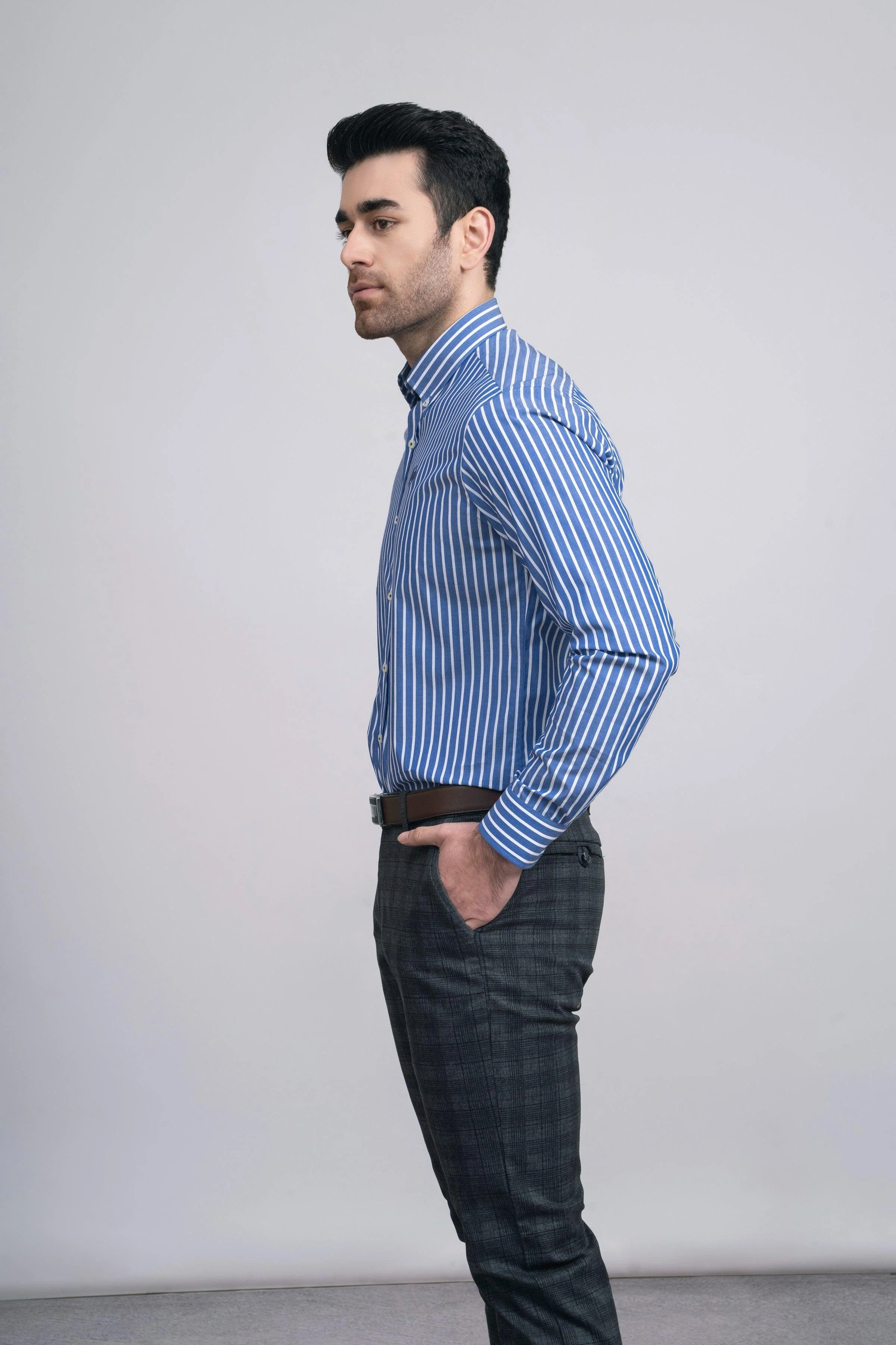 SEMI FORMAL SHIRT  F/S BLUE LINE - Image 2
