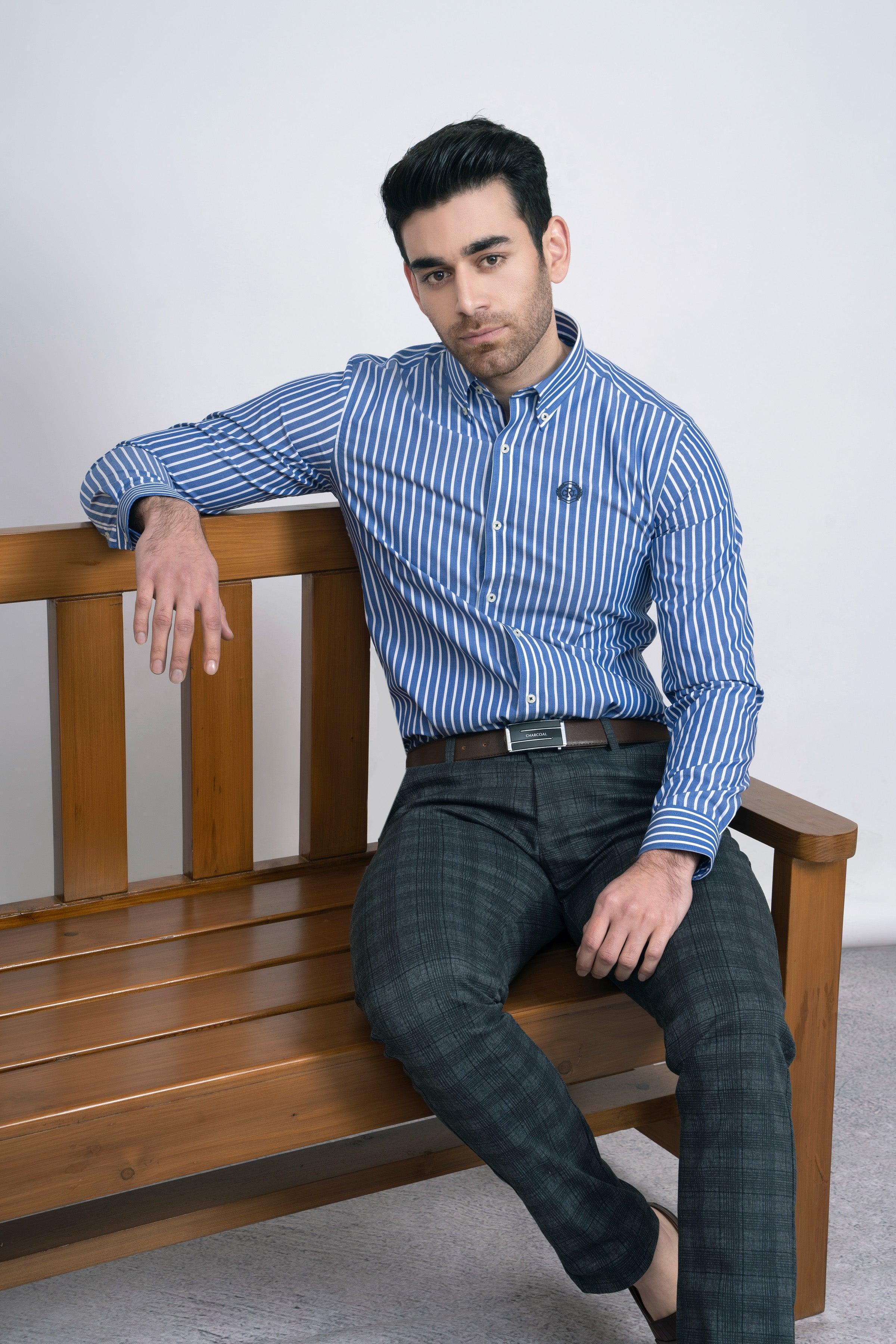 SEMI FORMAL SHIRT  F/S BLUE LINE - Image 4