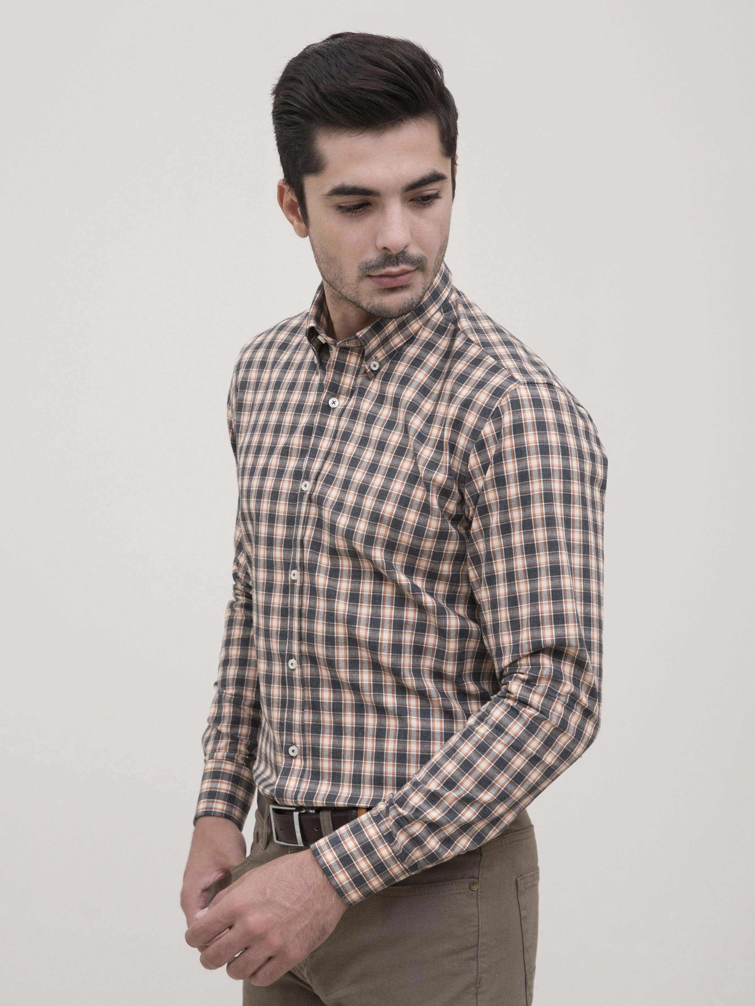 SEMI FORMAL SHIRT FULL SLEEVE BOTTON DOWN MULTI - Image 3